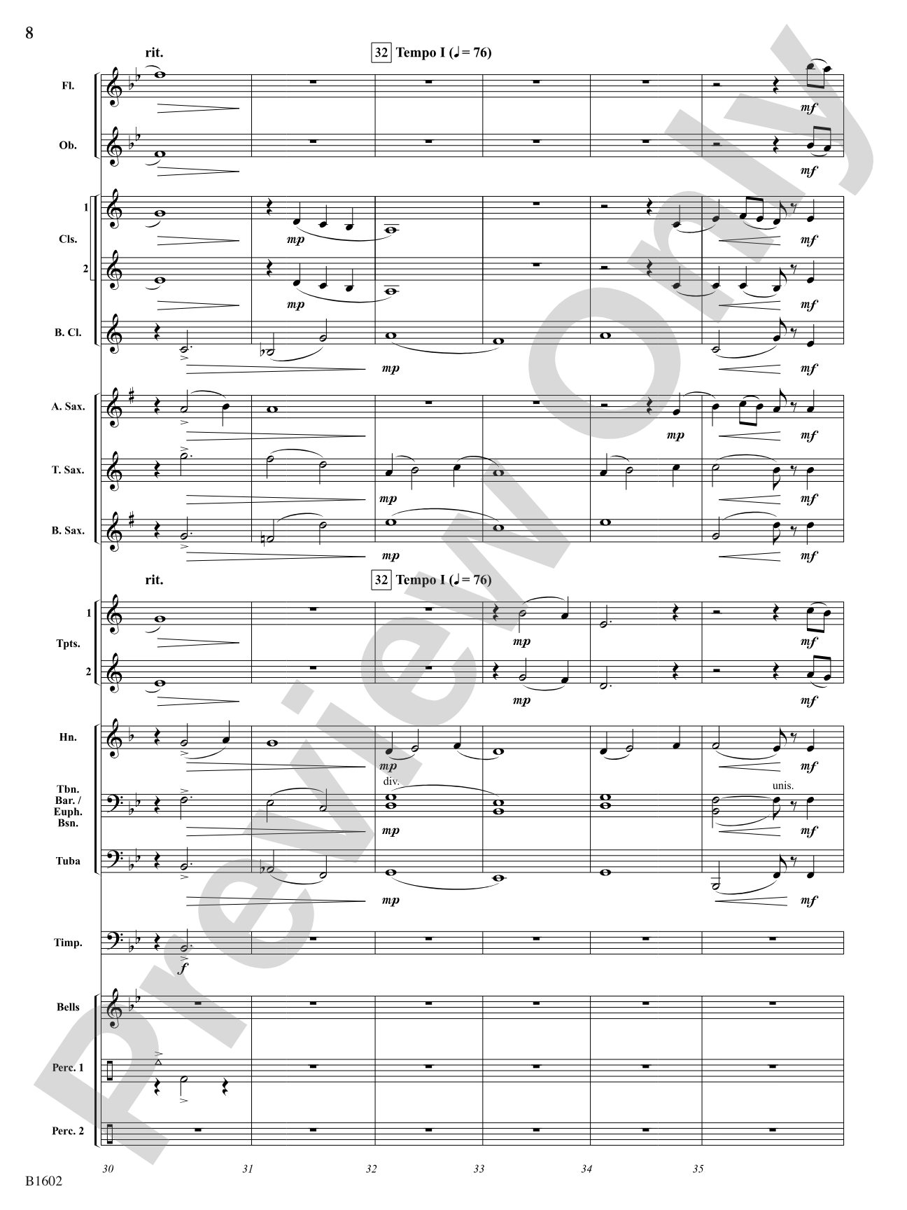 ...At Twilight: Concert Band Conductor Score & Parts