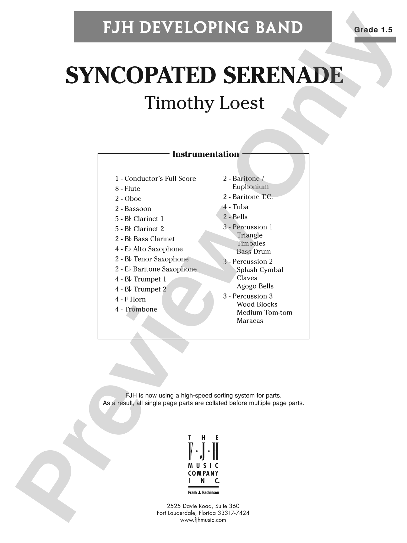 Syncopated Serenade: Concert Band Conductor Score & Parts