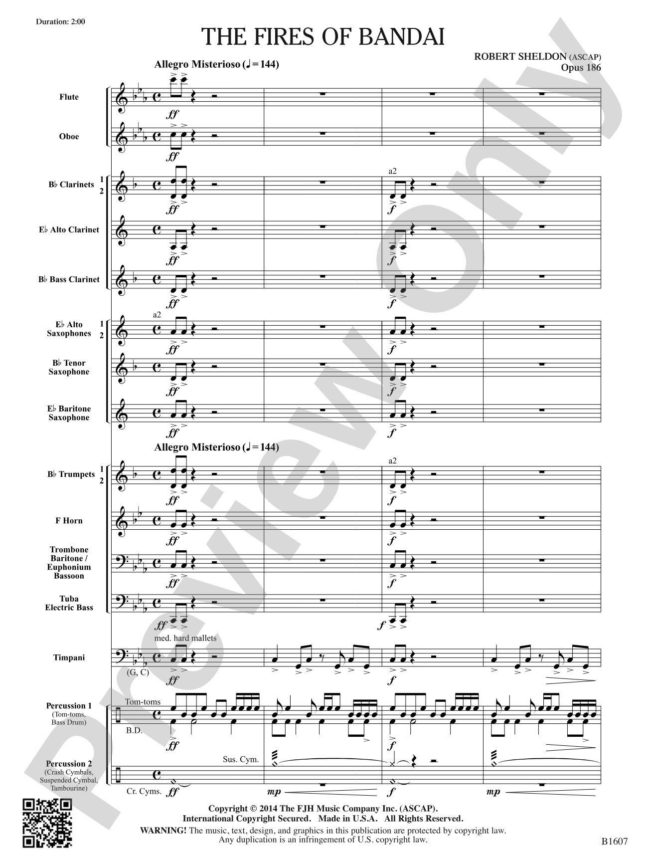 The Fires of Bandai: Concert Band Conductor Score & Parts