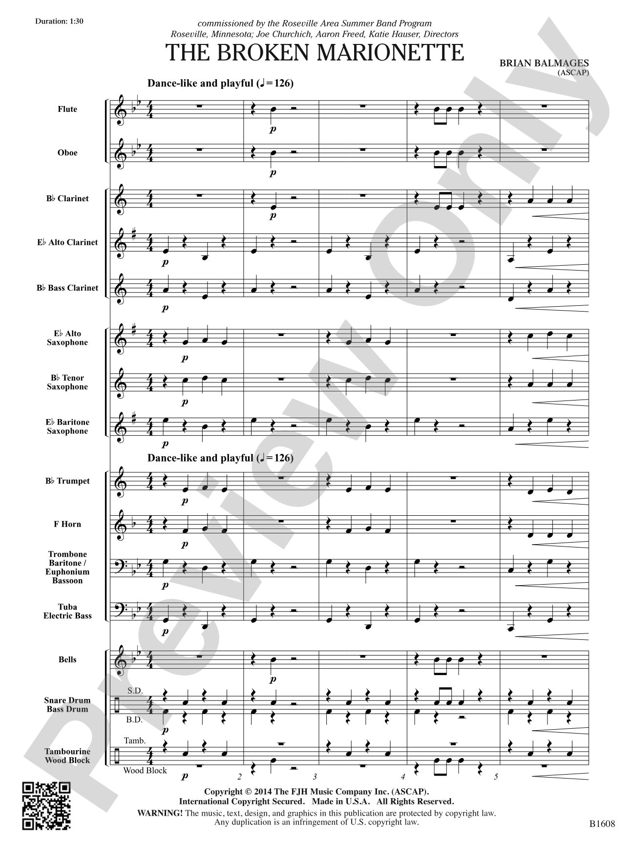 The Broken Marionette: Concert Band Conductor Score & Parts