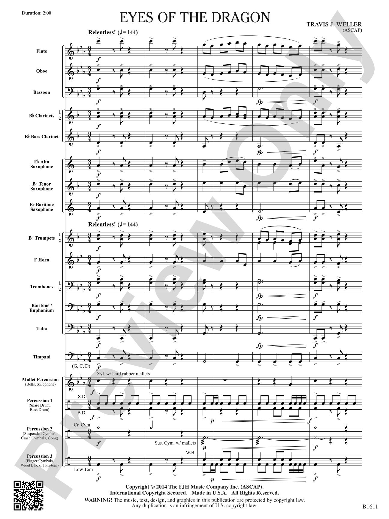 Eyes of the Dragon: Concert Band Conductor Score & Parts