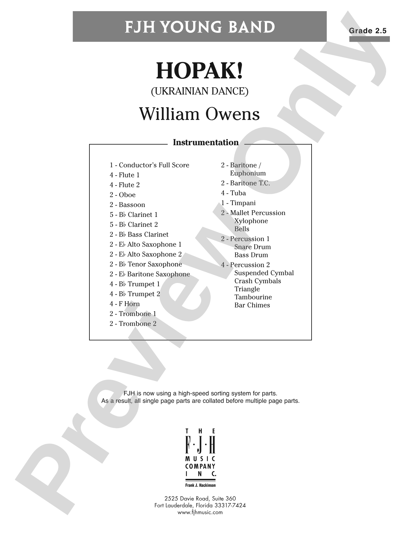 Hopak!: Concert Band Conductor Score & Parts