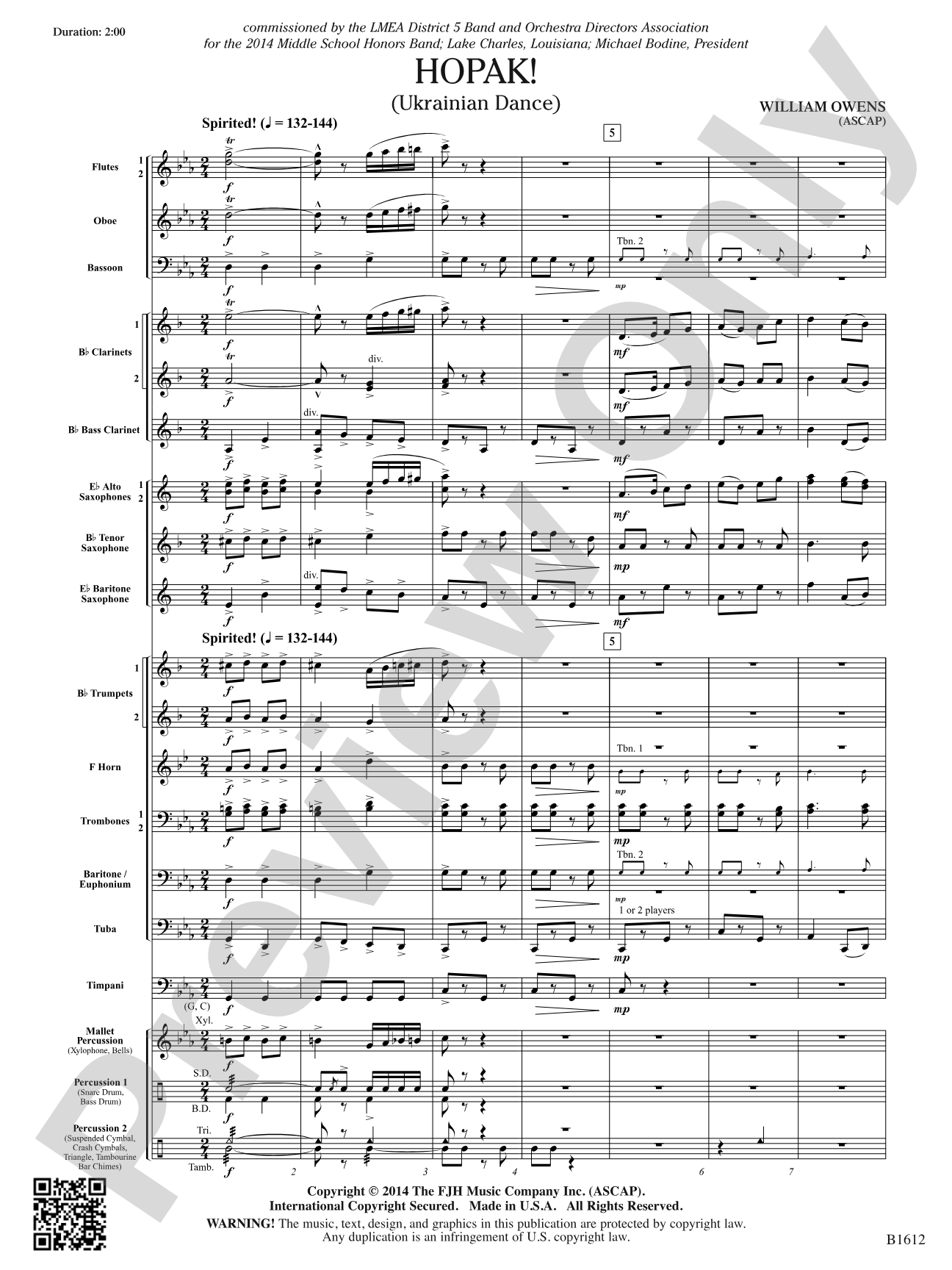 Hopak!: Concert Band Conductor Score & Parts