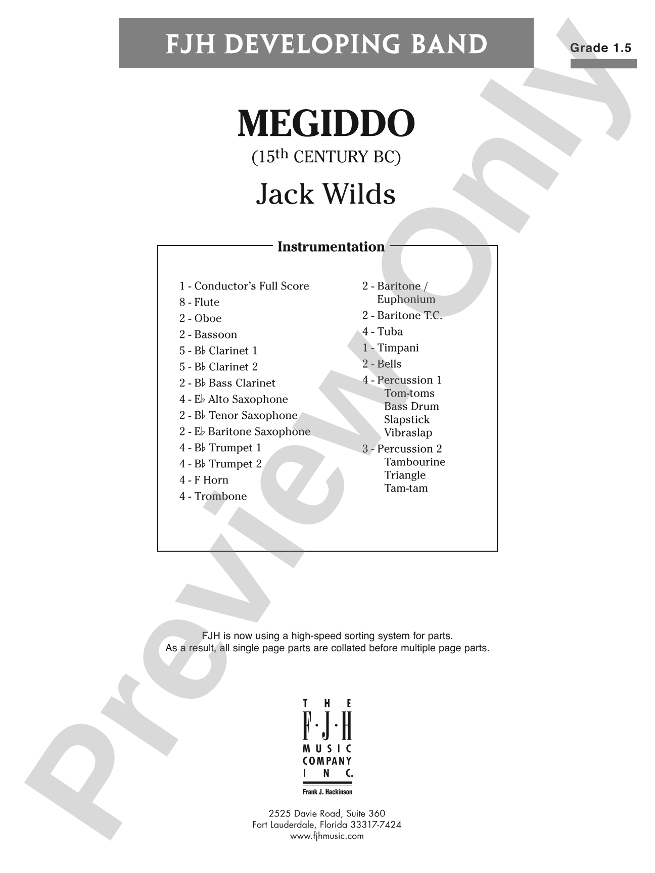 Megiddo: Concert Band Conductor Score & Parts