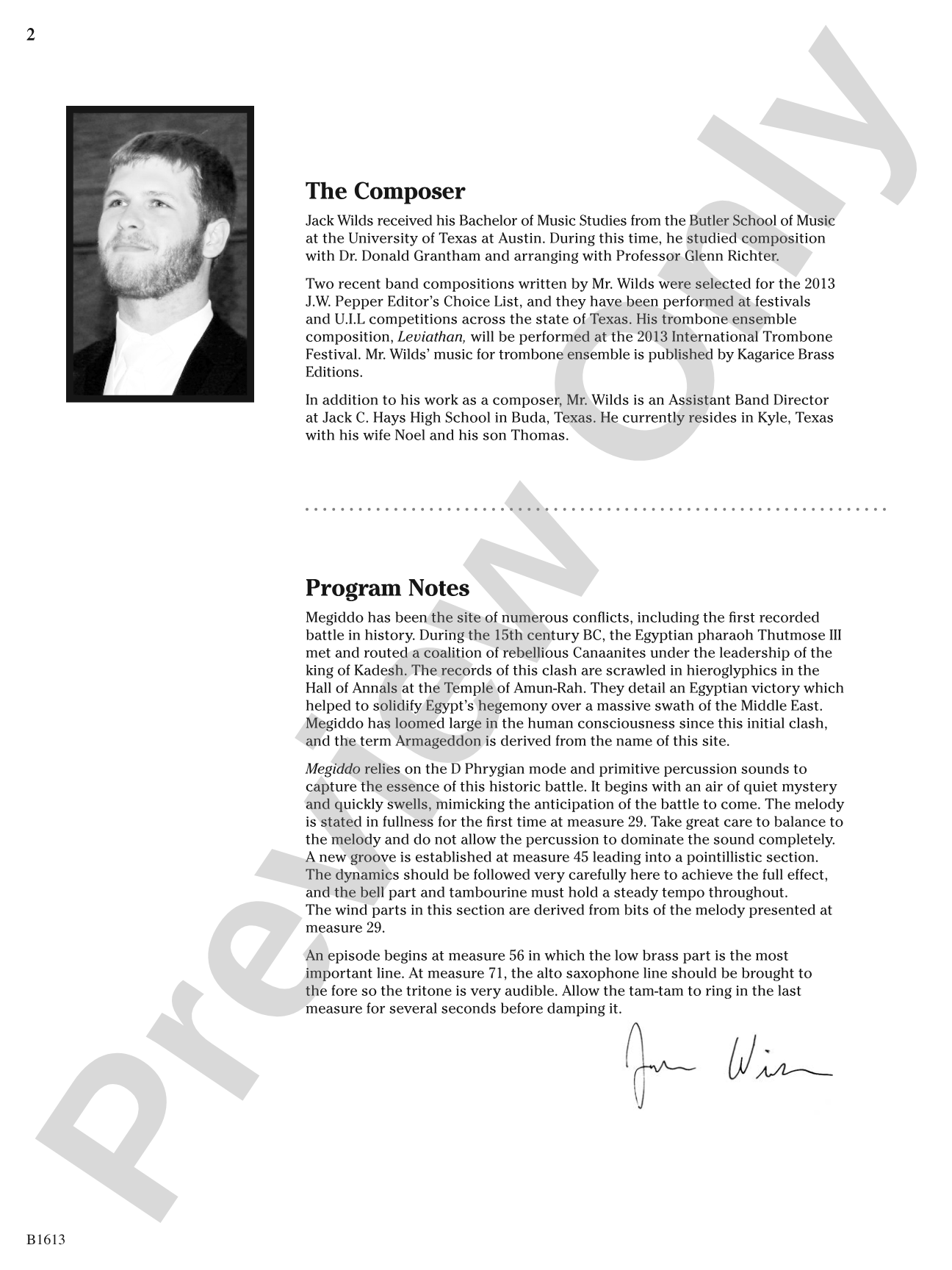 Megiddo: Concert Band Conductor Score & Parts