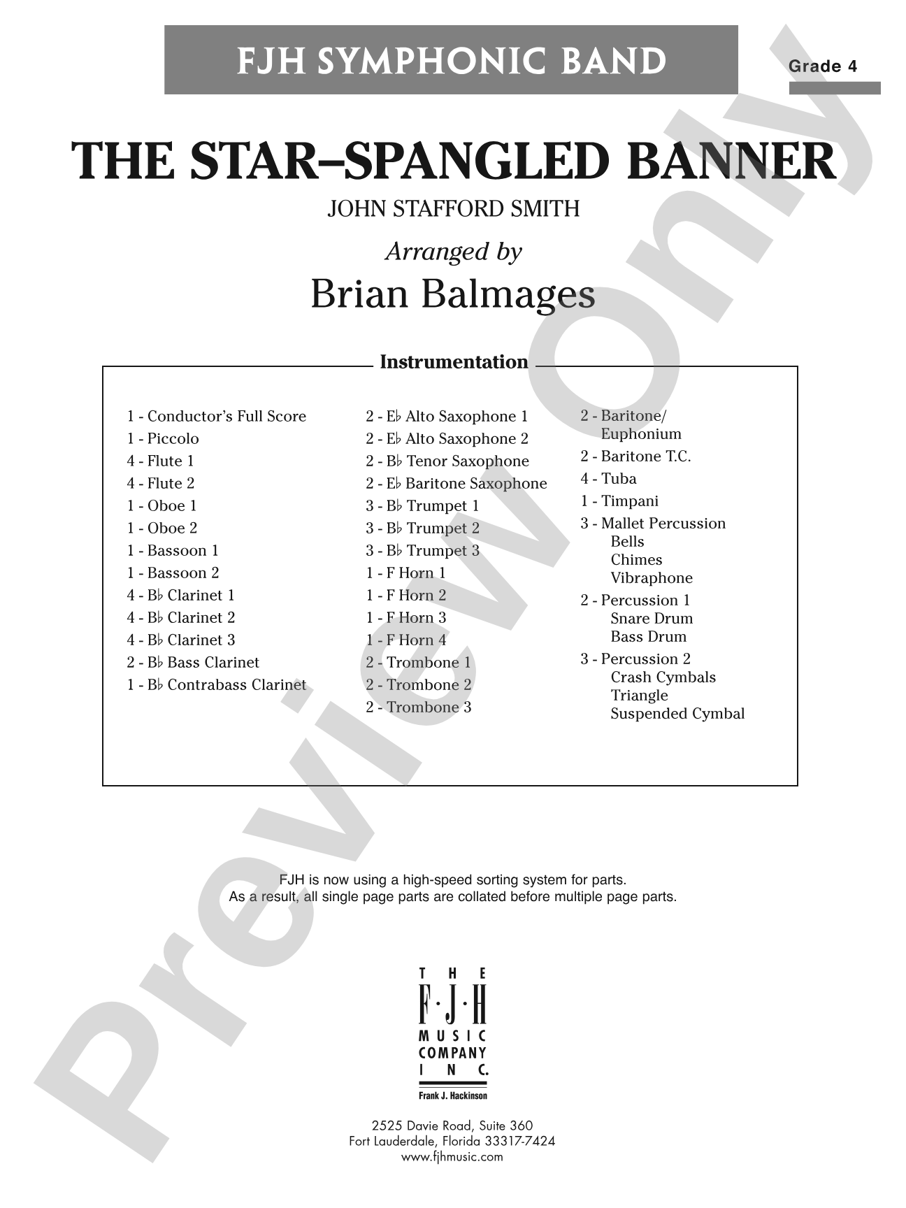 The Star-Spangled Banner: Concert Band Conductor Score & Parts
