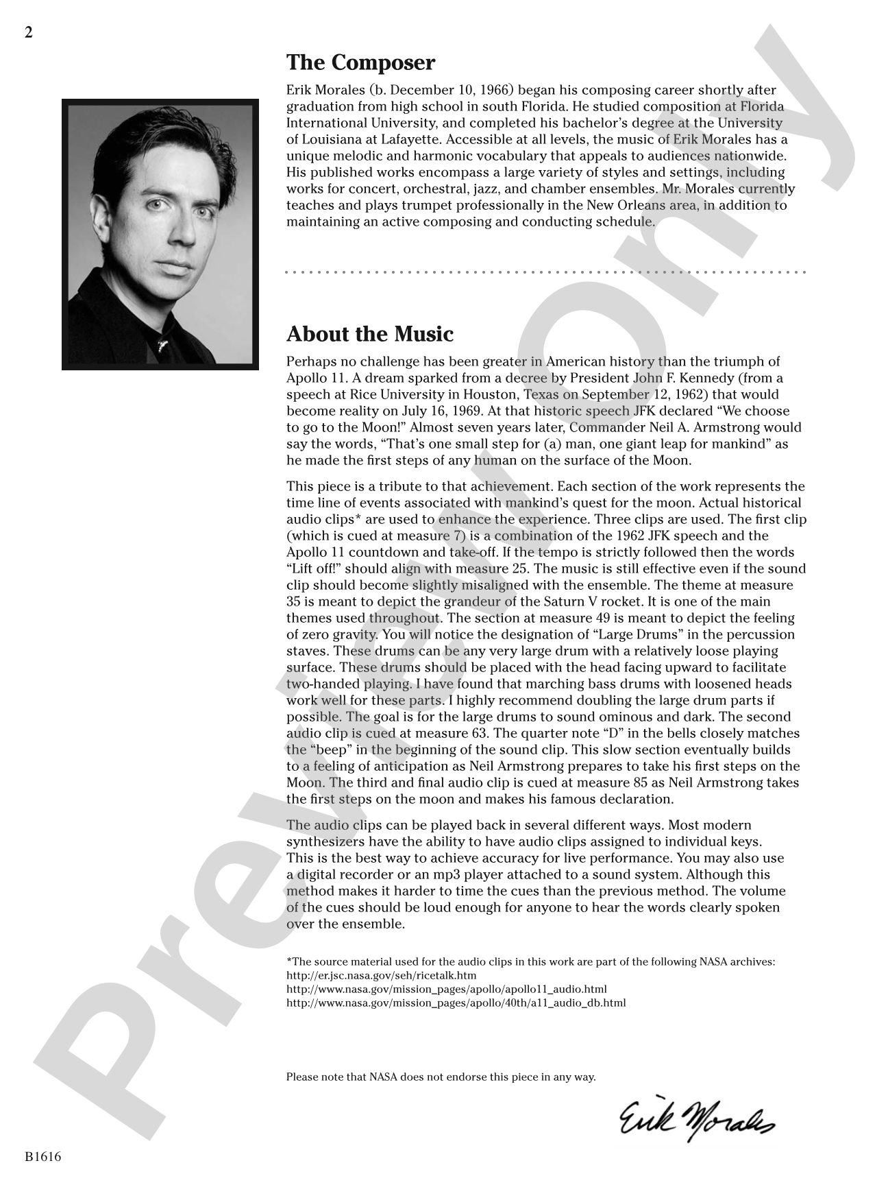 One Giant Leap: Concert Band Conductor Score & Parts