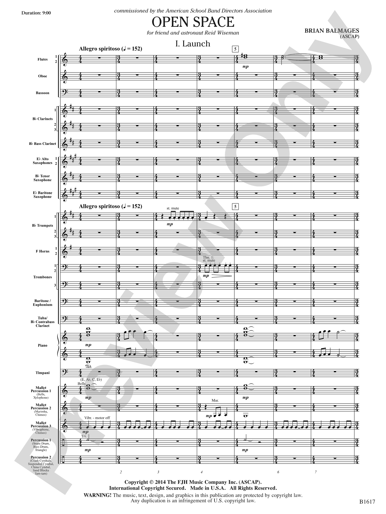 Open Space: Concert Band Conductor Score & Parts