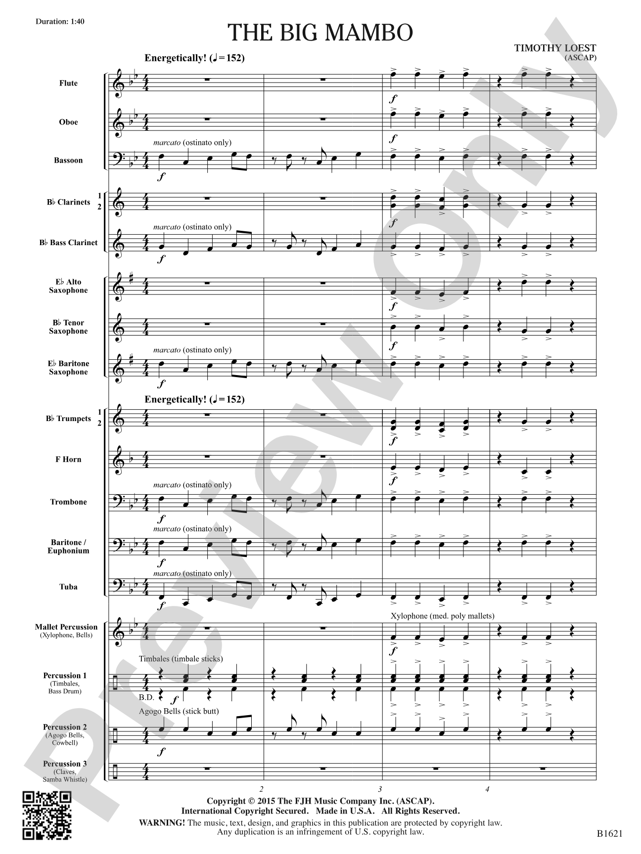 The Big Mambo: Concert Band Conductor Score & Parts