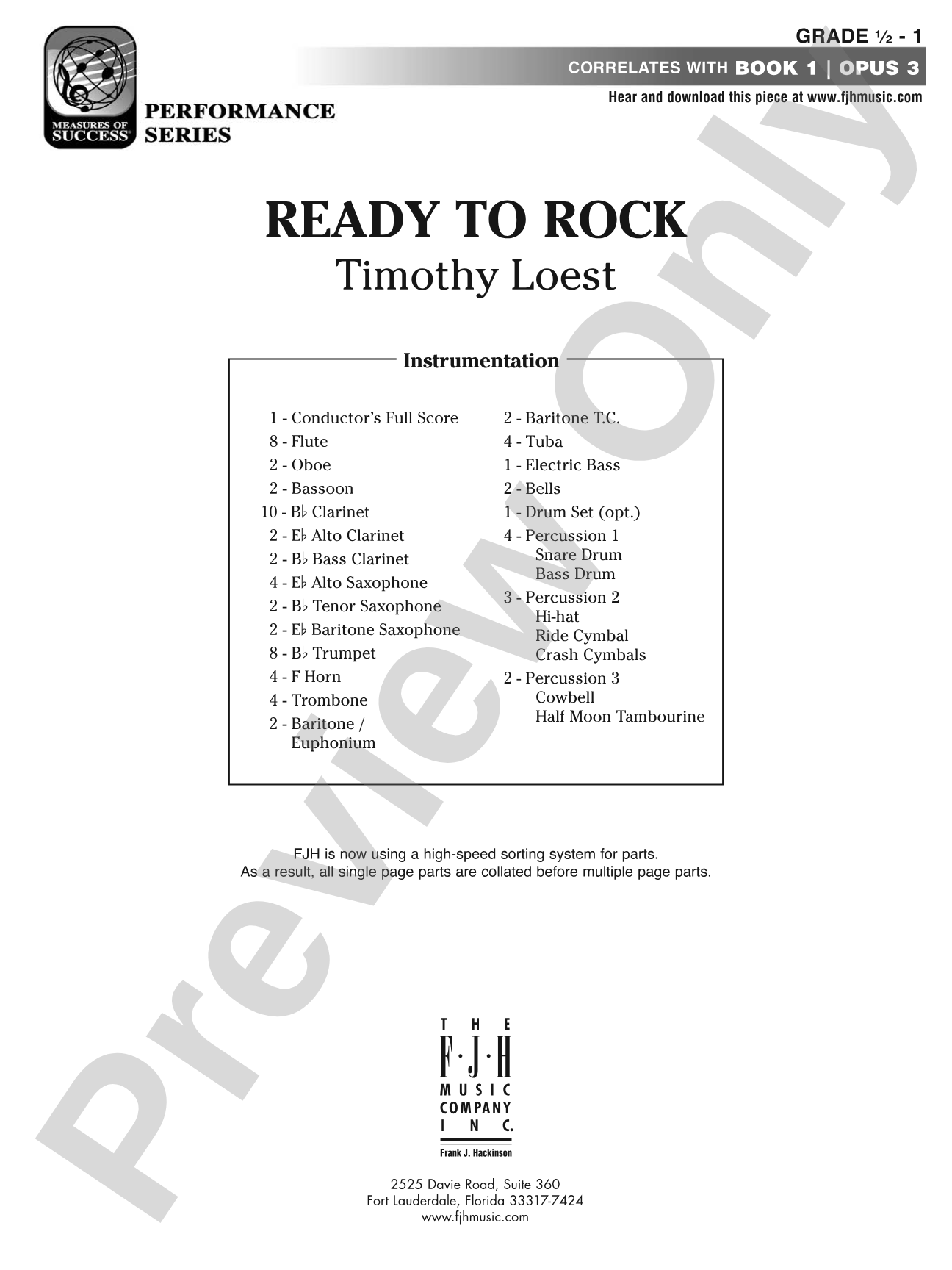 Ready to Rock: Concert Band Conductor Score & Parts