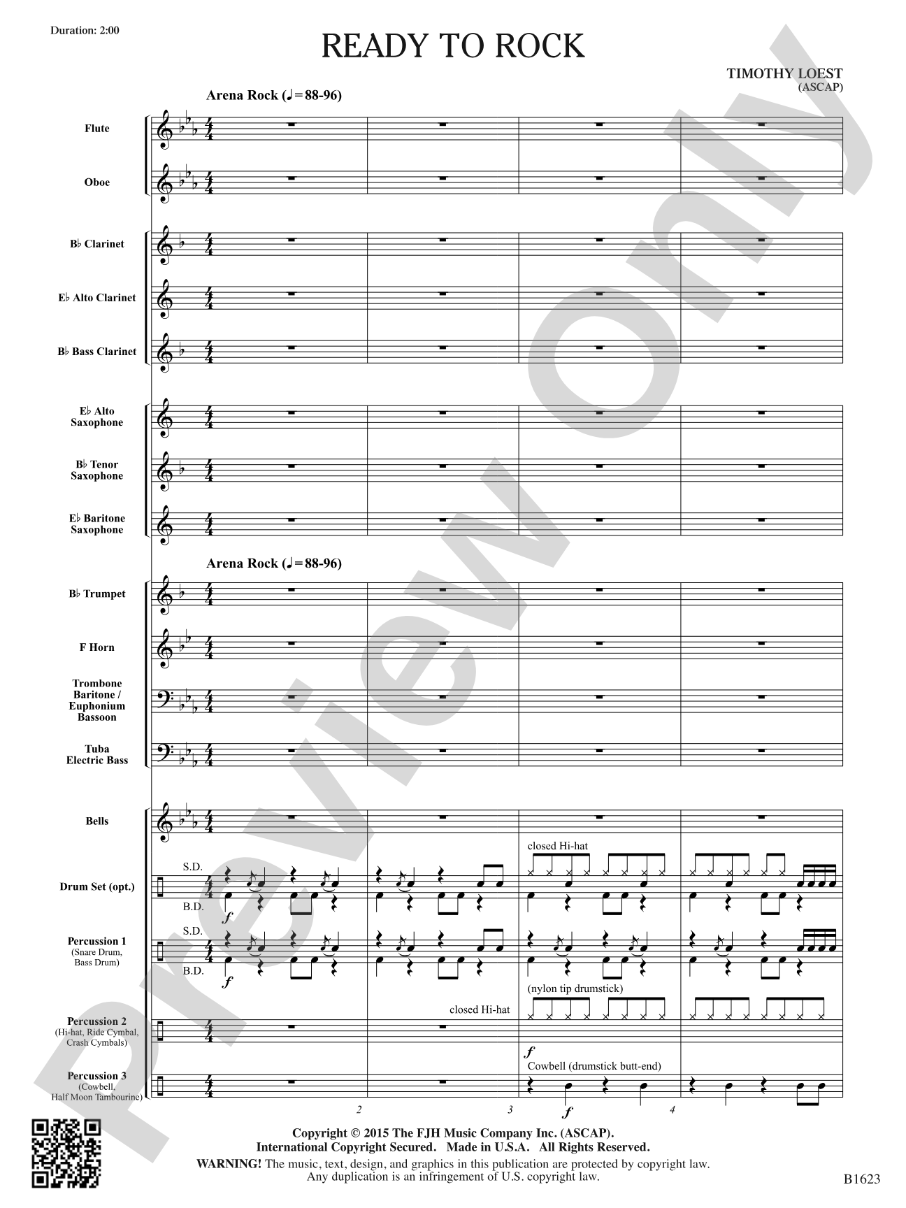 Ready to Rock: Concert Band Conductor Score & Parts