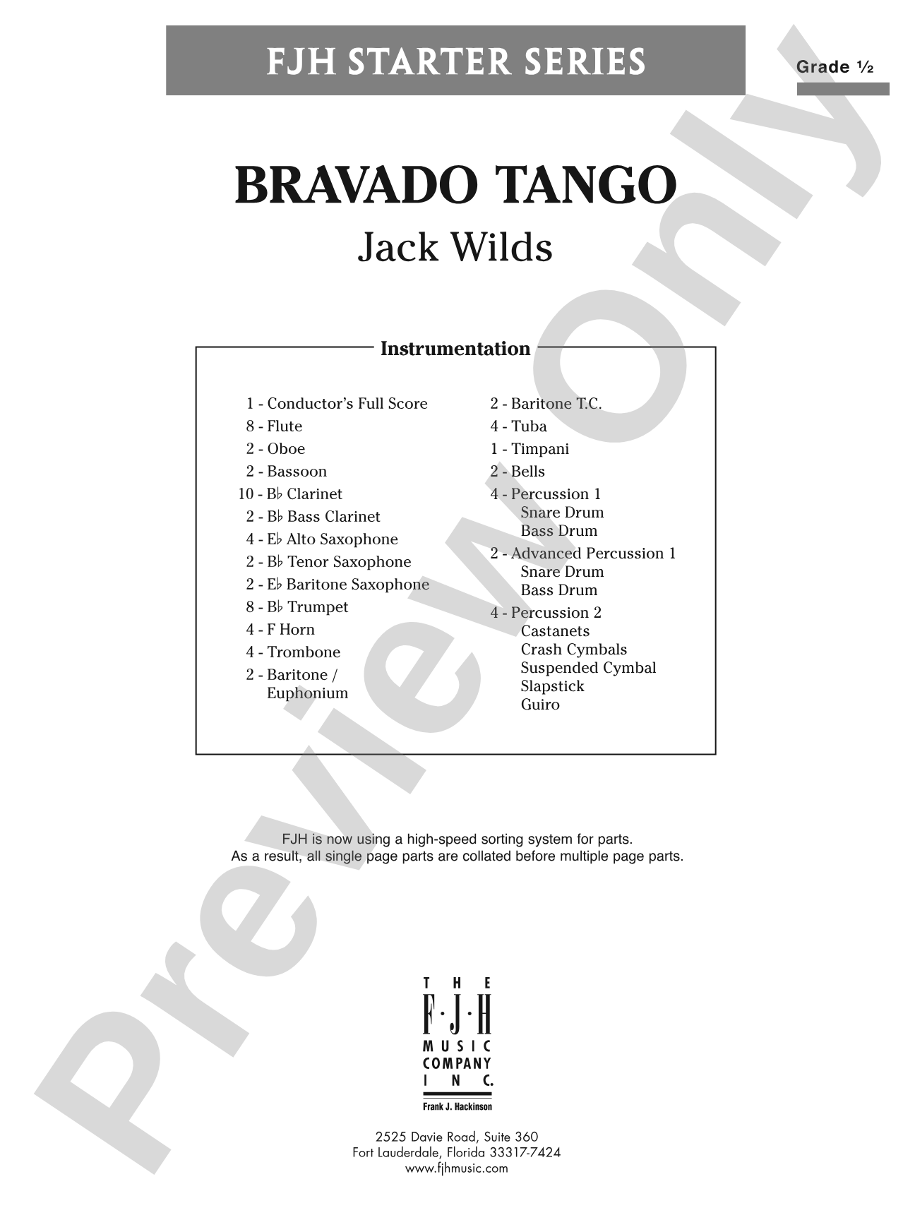 Bravado Tango: Score