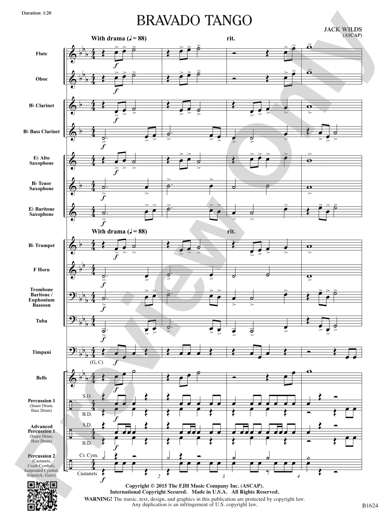 Bravado Tango: Score