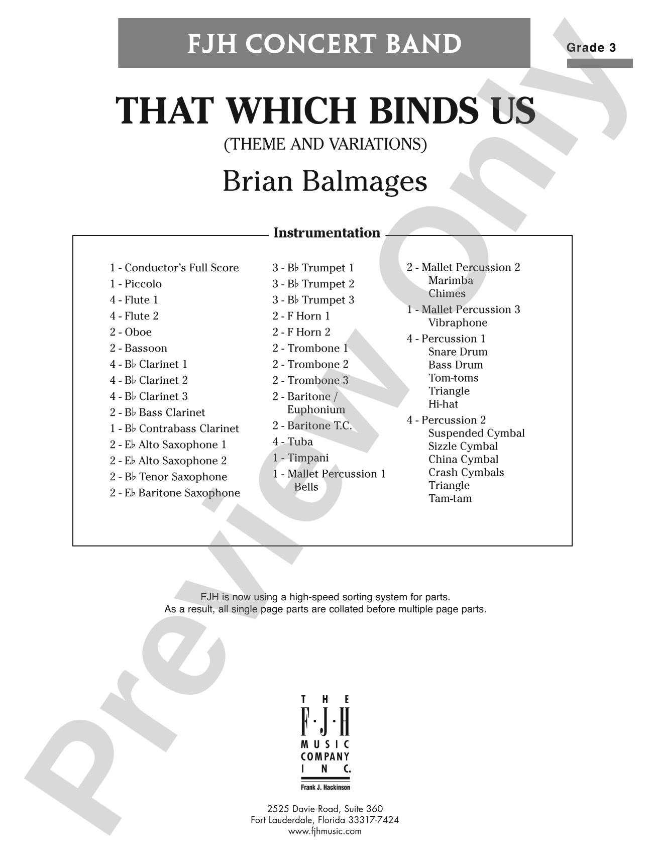 That Which Binds Us: Concert Band Conductor Score & Parts