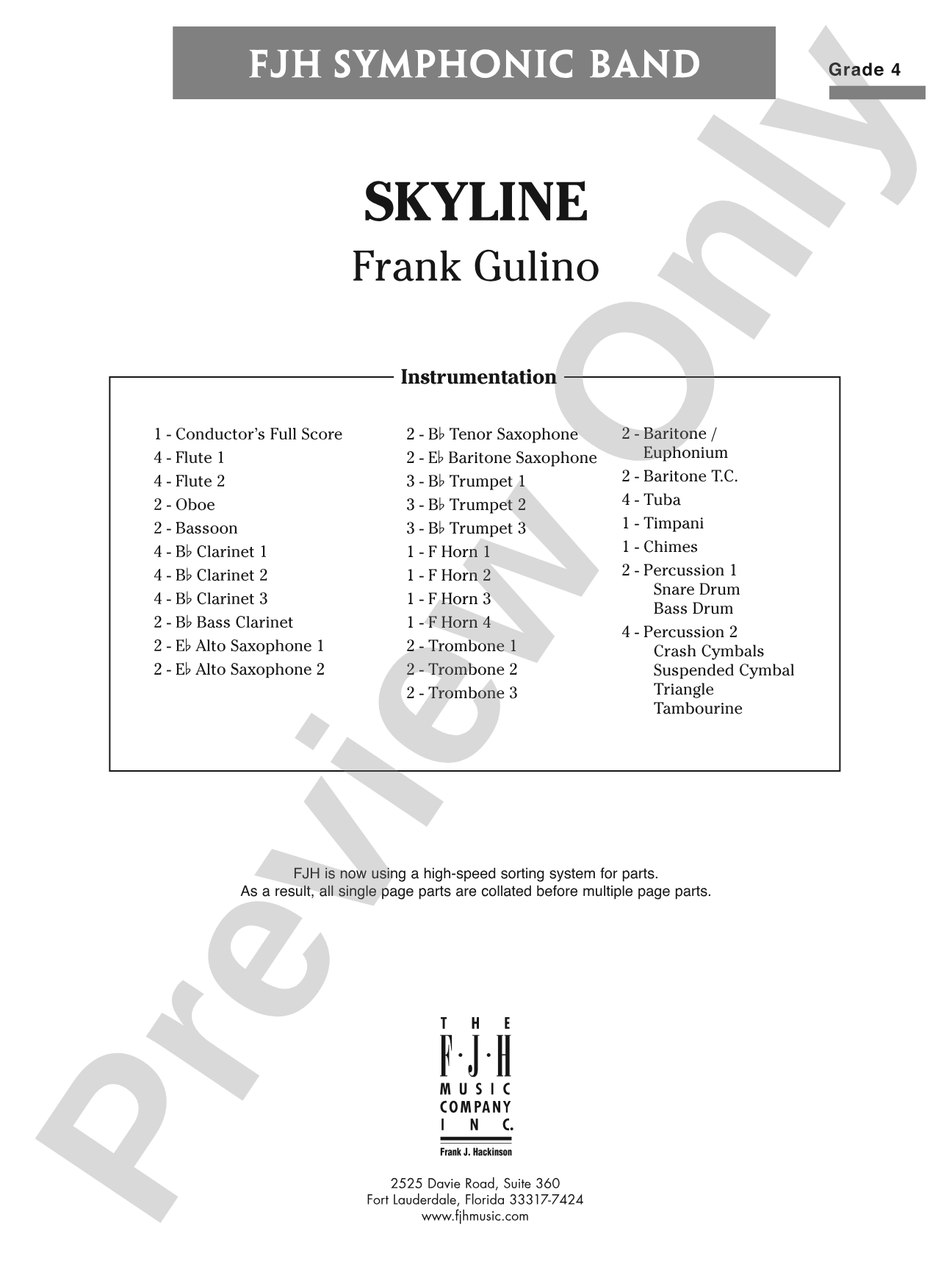 Skyline: Concert Band Conductor Score & Parts