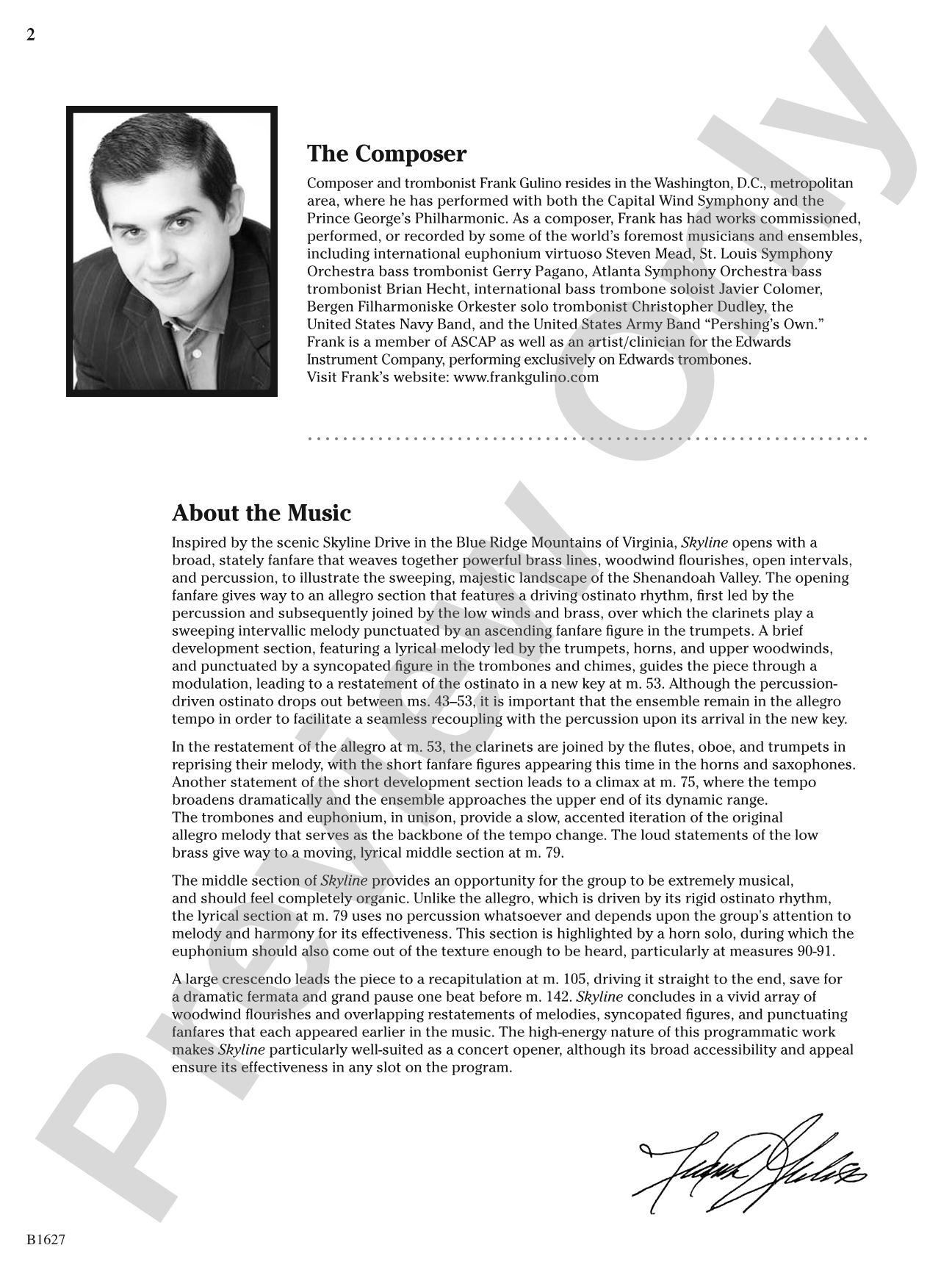 Skyline: Concert Band Conductor Score & Parts