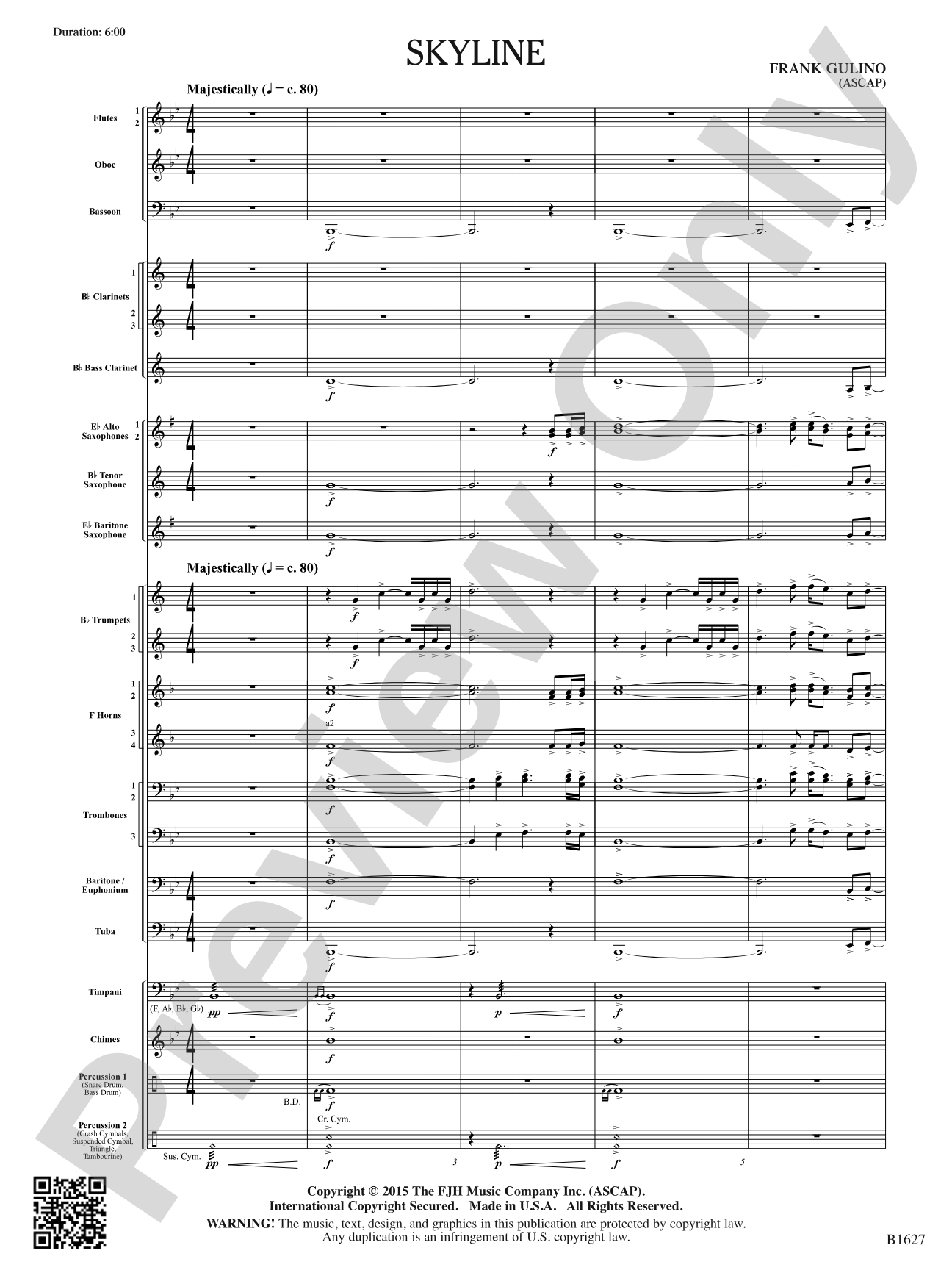 Skyline: Concert Band Conductor Score & Parts