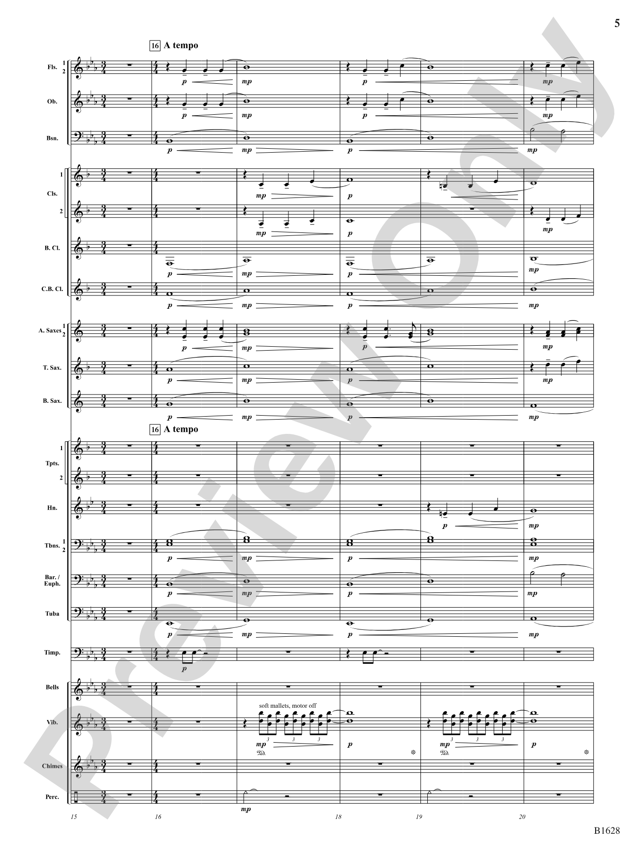 Rippling Watercolors: Concert Band Conductor Score & Parts
