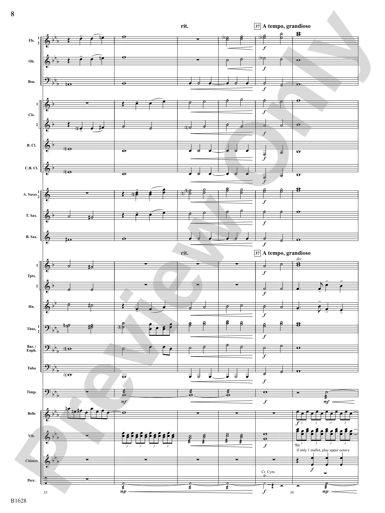 Rippling Watercolors: Concert Band Conductor Score & Parts