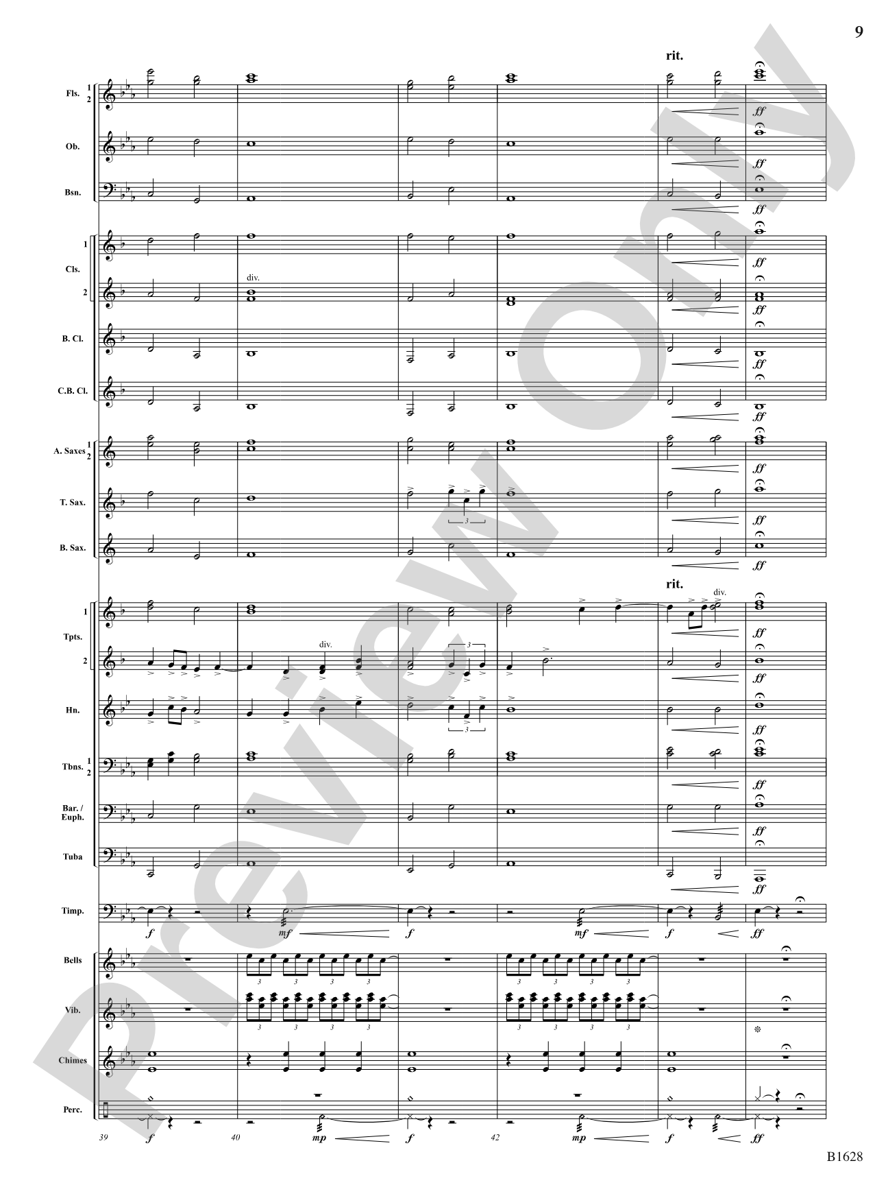 Rippling Watercolors: Concert Band Conductor Score & Parts