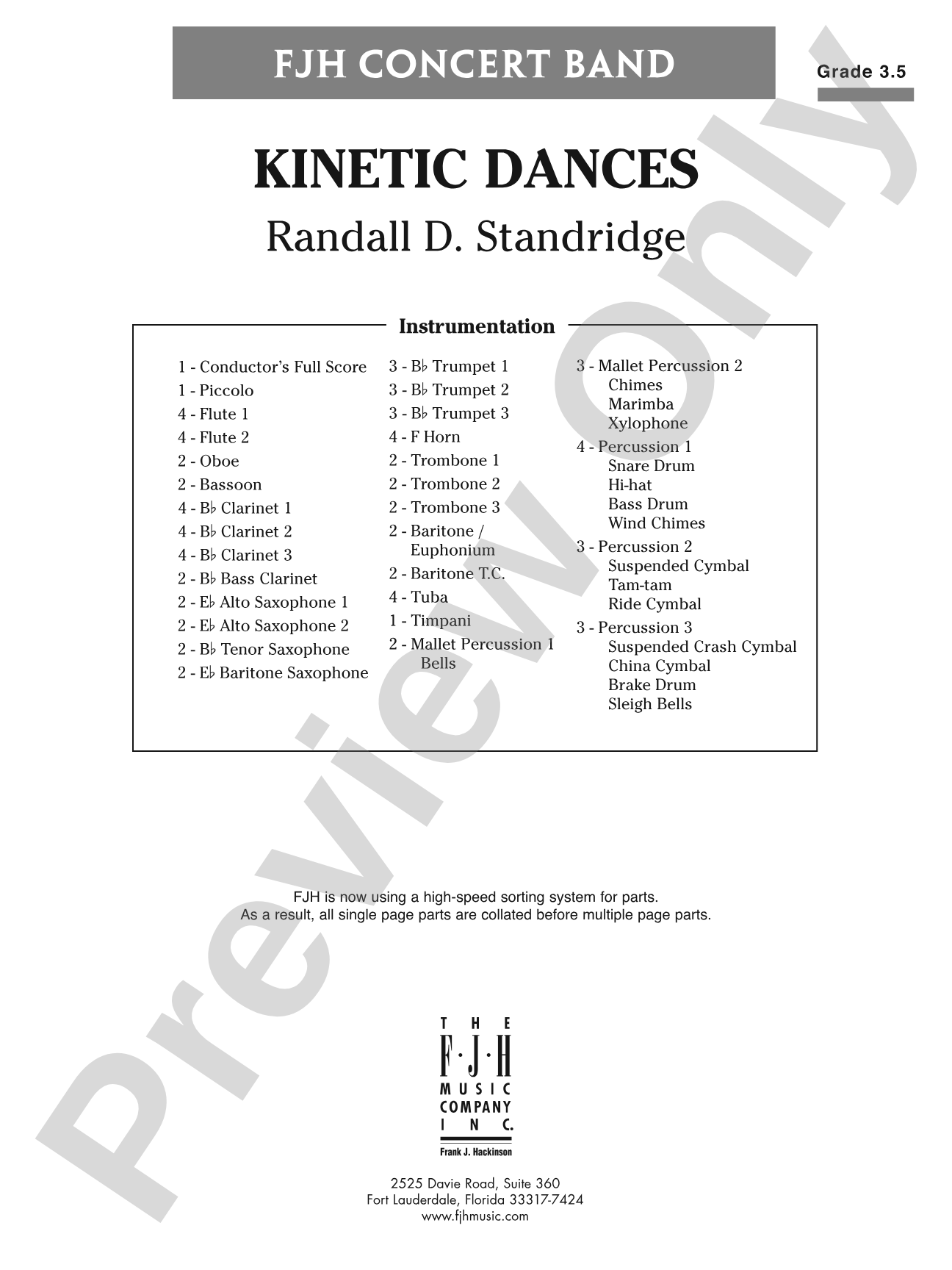 Kinetic Dances: Concert Band Conductor Score & Parts