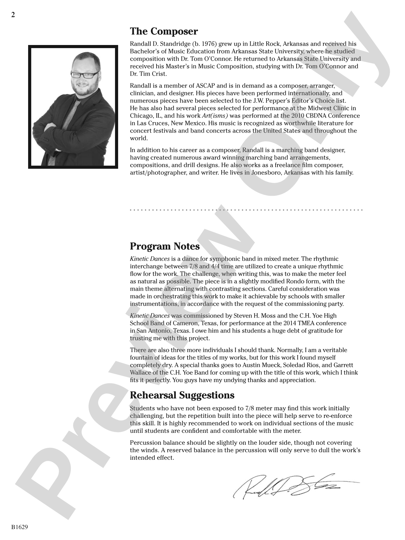 Kinetic Dances: Concert Band Conductor Score & Parts