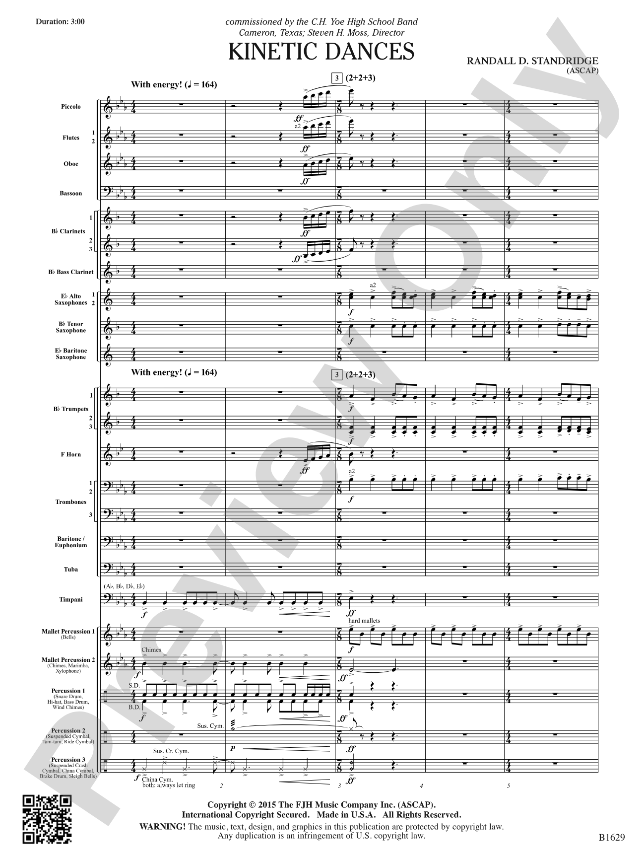 Kinetic Dances: Concert Band Conductor Score & Parts