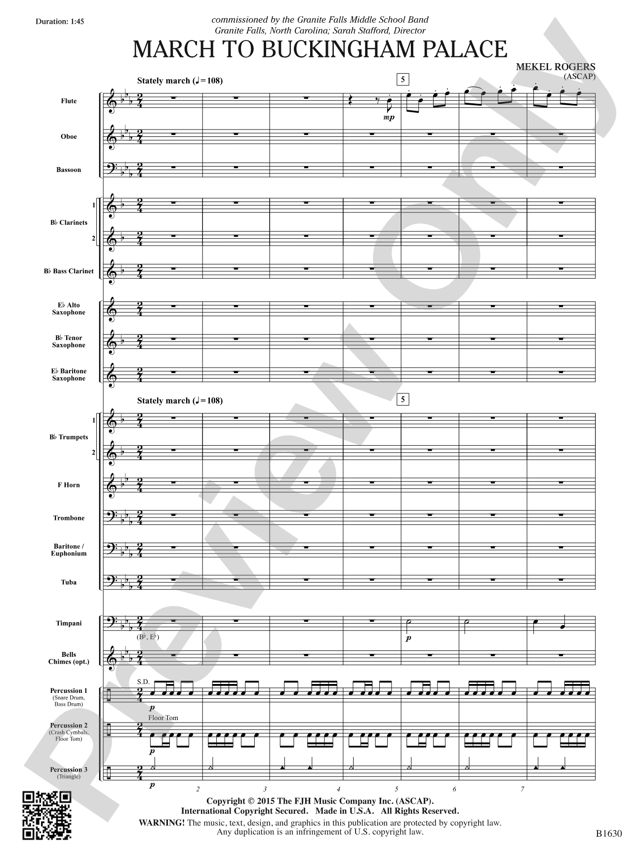 March to Buckingham Palace: Concert Band Conductor Score & Parts