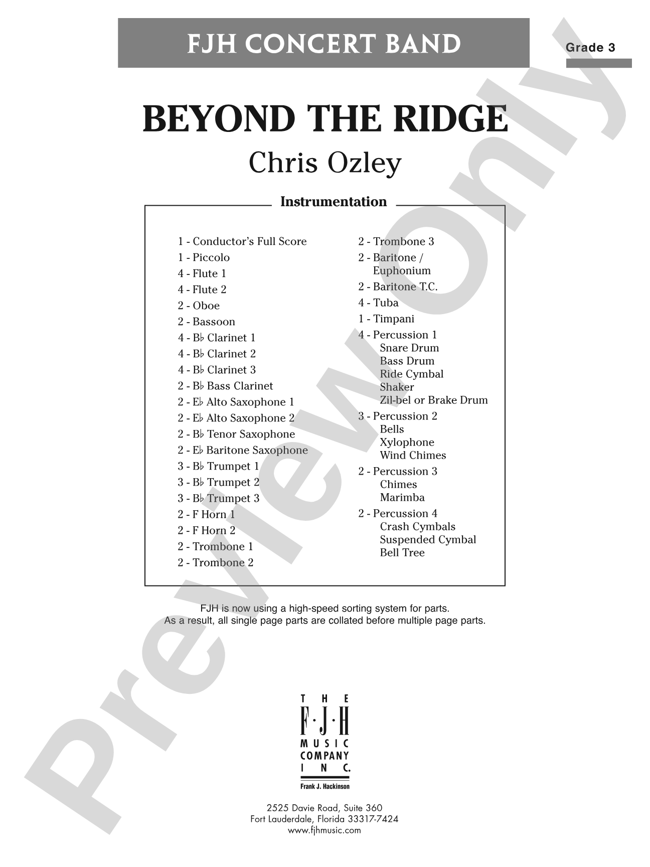 Beyond the Ridge: Concert Band Conductor Score & Parts