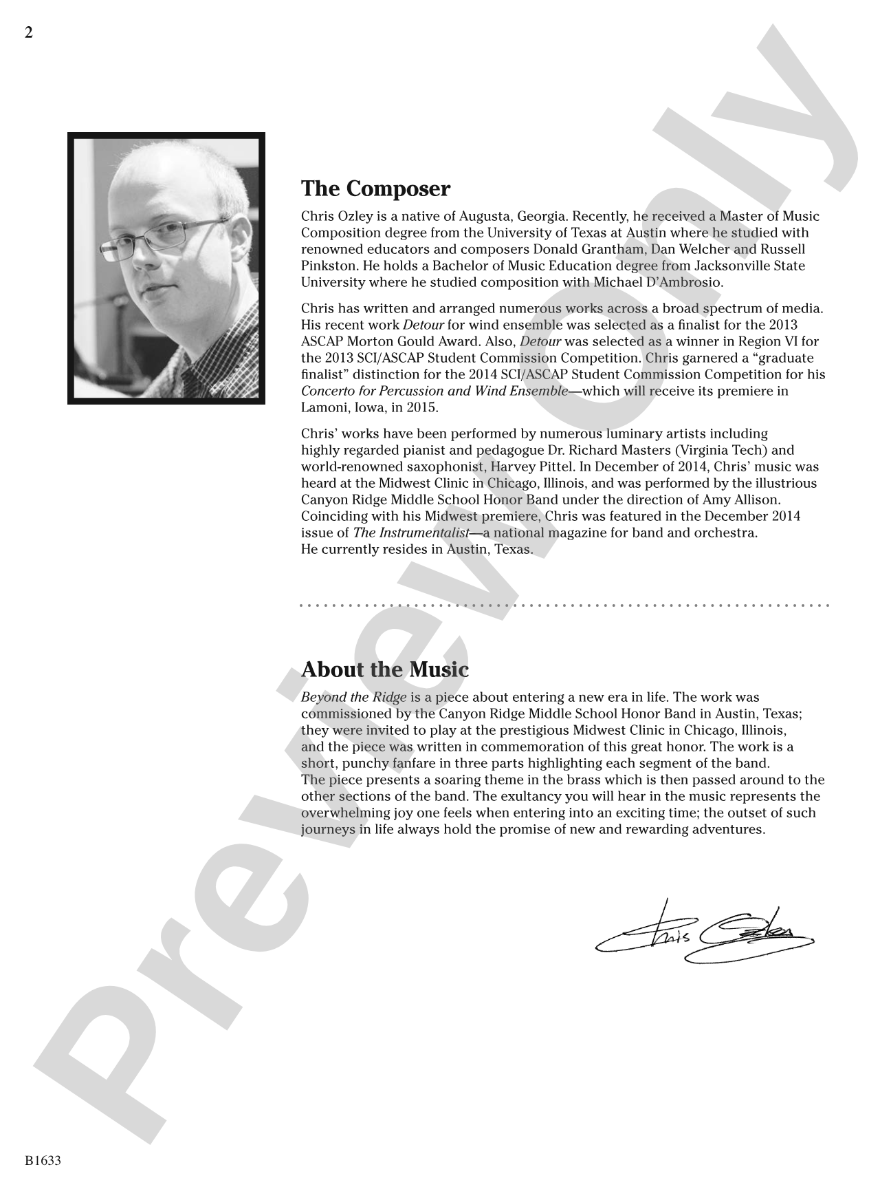 Beyond the Ridge: Concert Band Conductor Score & Parts