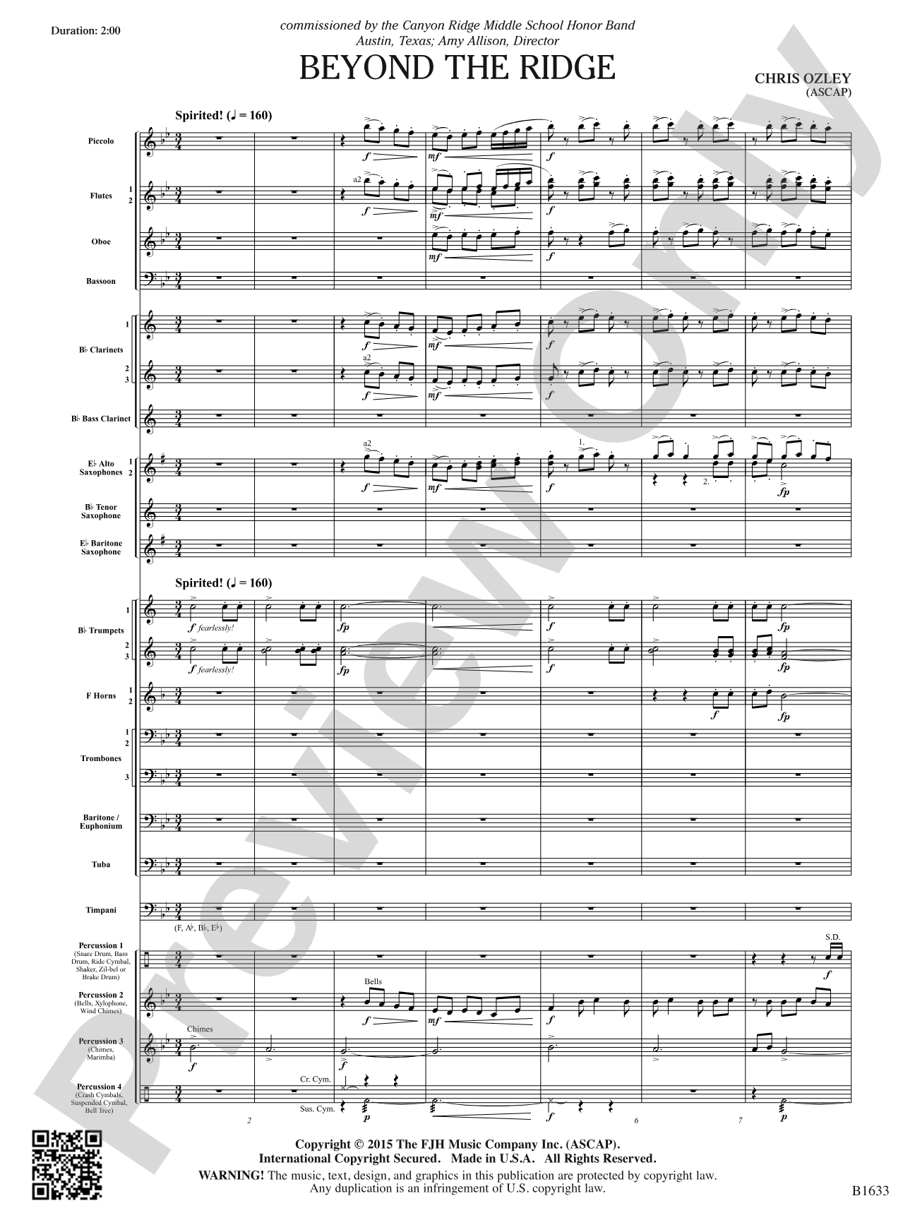 Beyond the Ridge: Concert Band Conductor Score & Parts