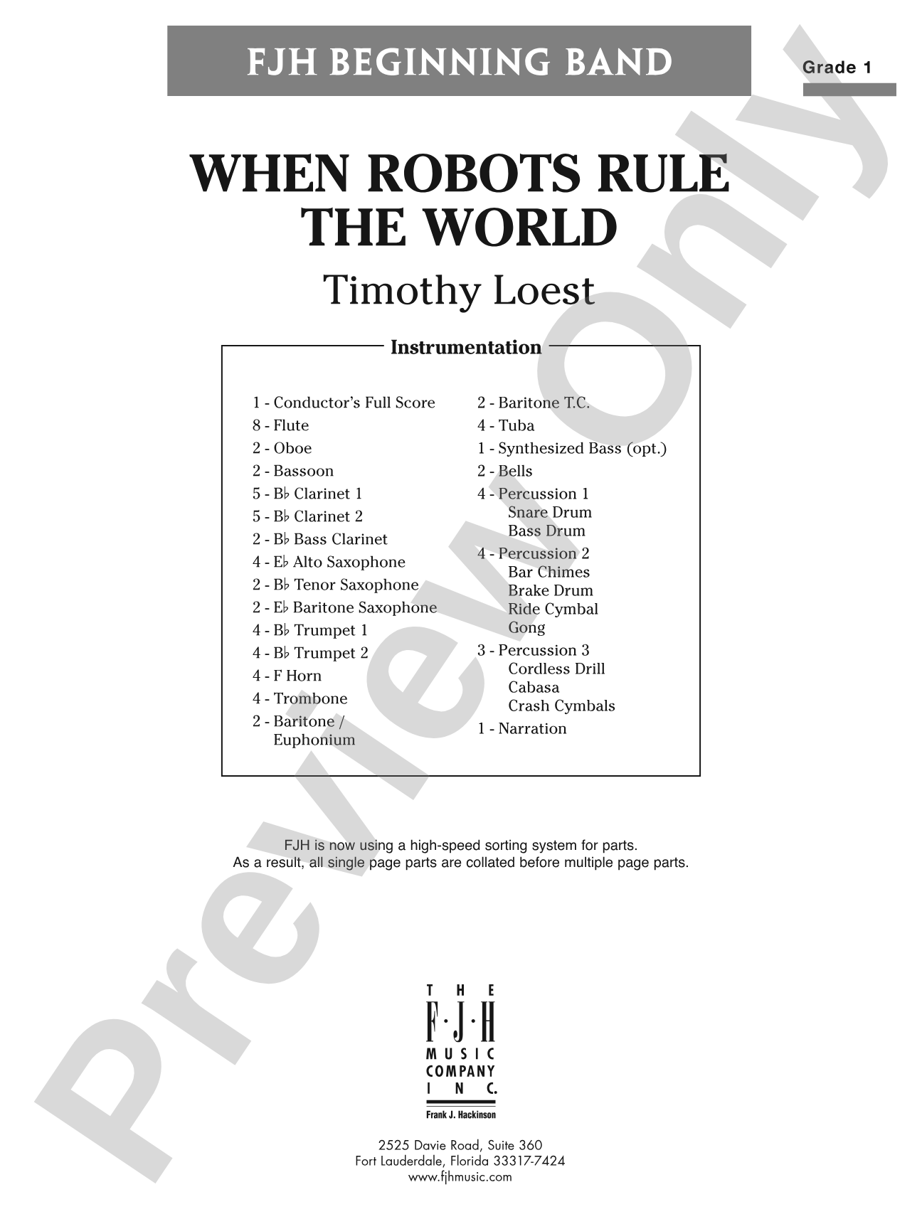 When Robots Rule the World: Concert Band Conductor Score & Parts