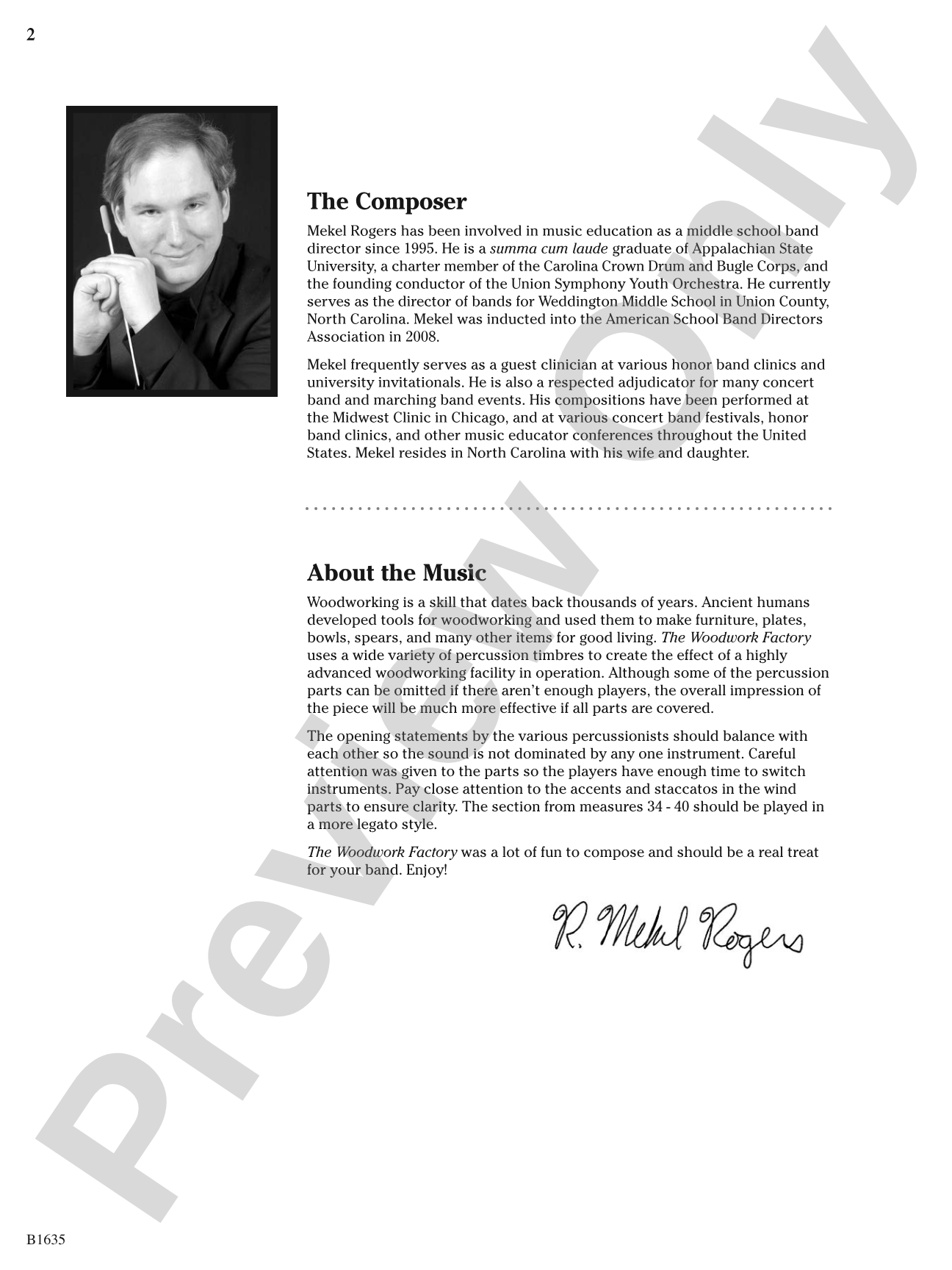 The Woodwork Factory: Concert Band Conductor Score & Parts