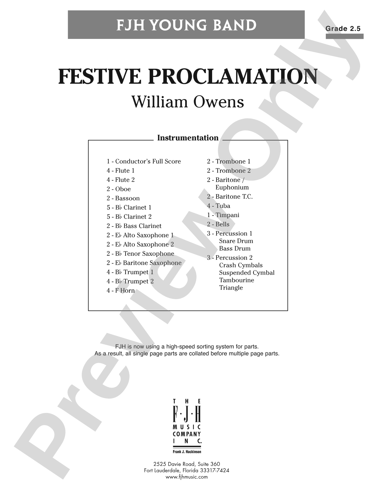 Festive Proclamation: Concert Band Conductor Score & Parts