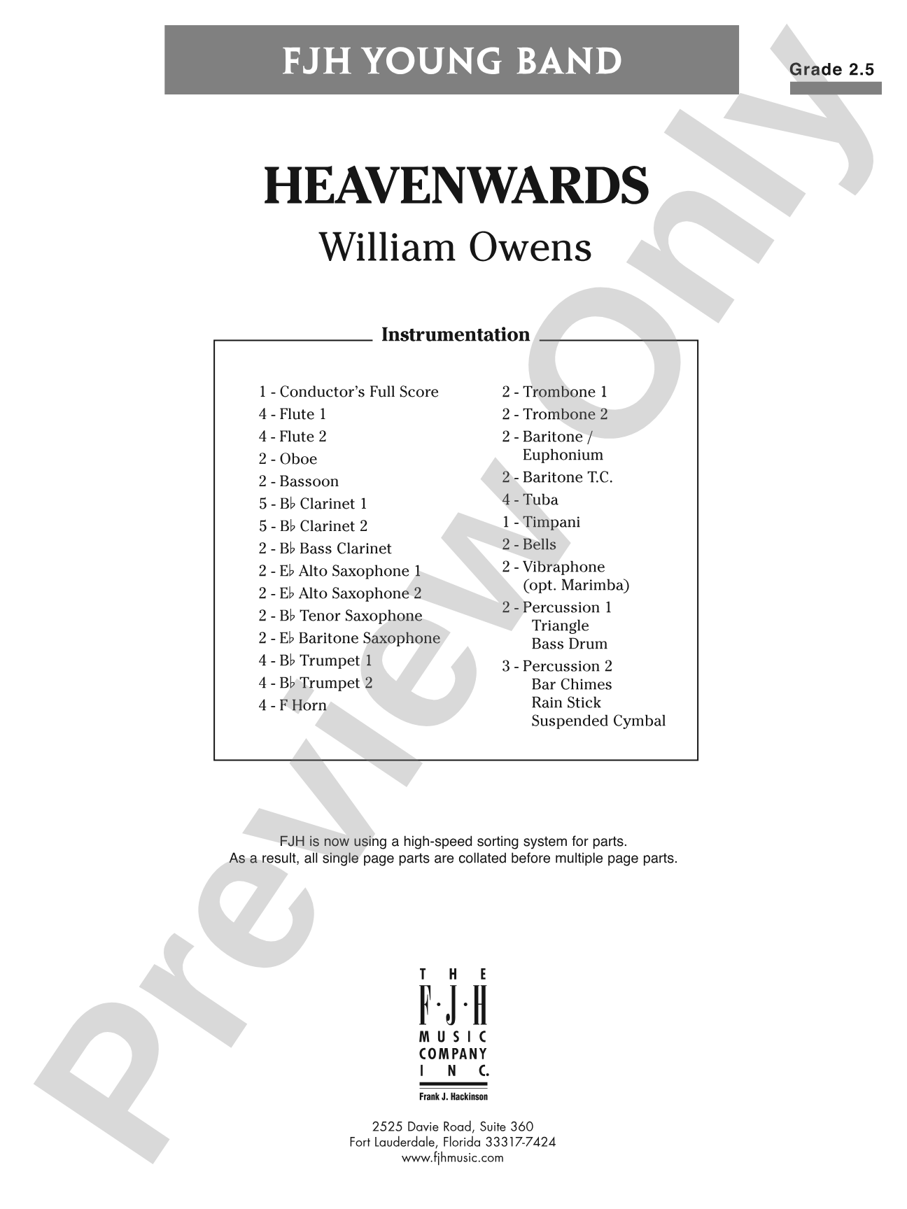 Heavenwards: Concert Band Conductor Score & Parts