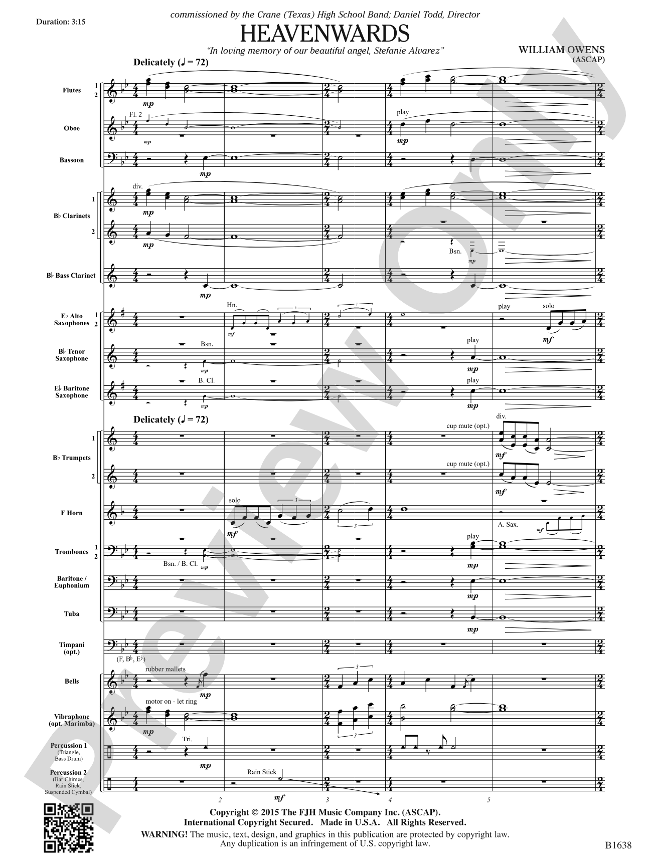 Heavenwards: Concert Band Conductor Score & Parts