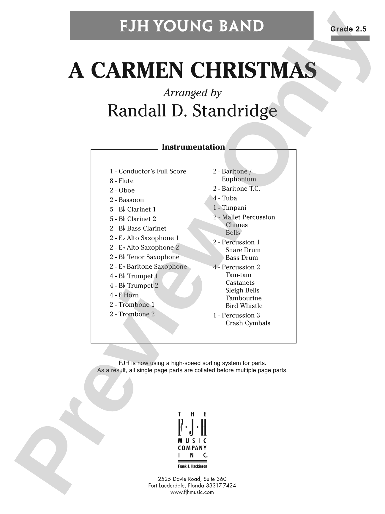 A Carmen Christmas: Concert Band Conductor Score & Parts