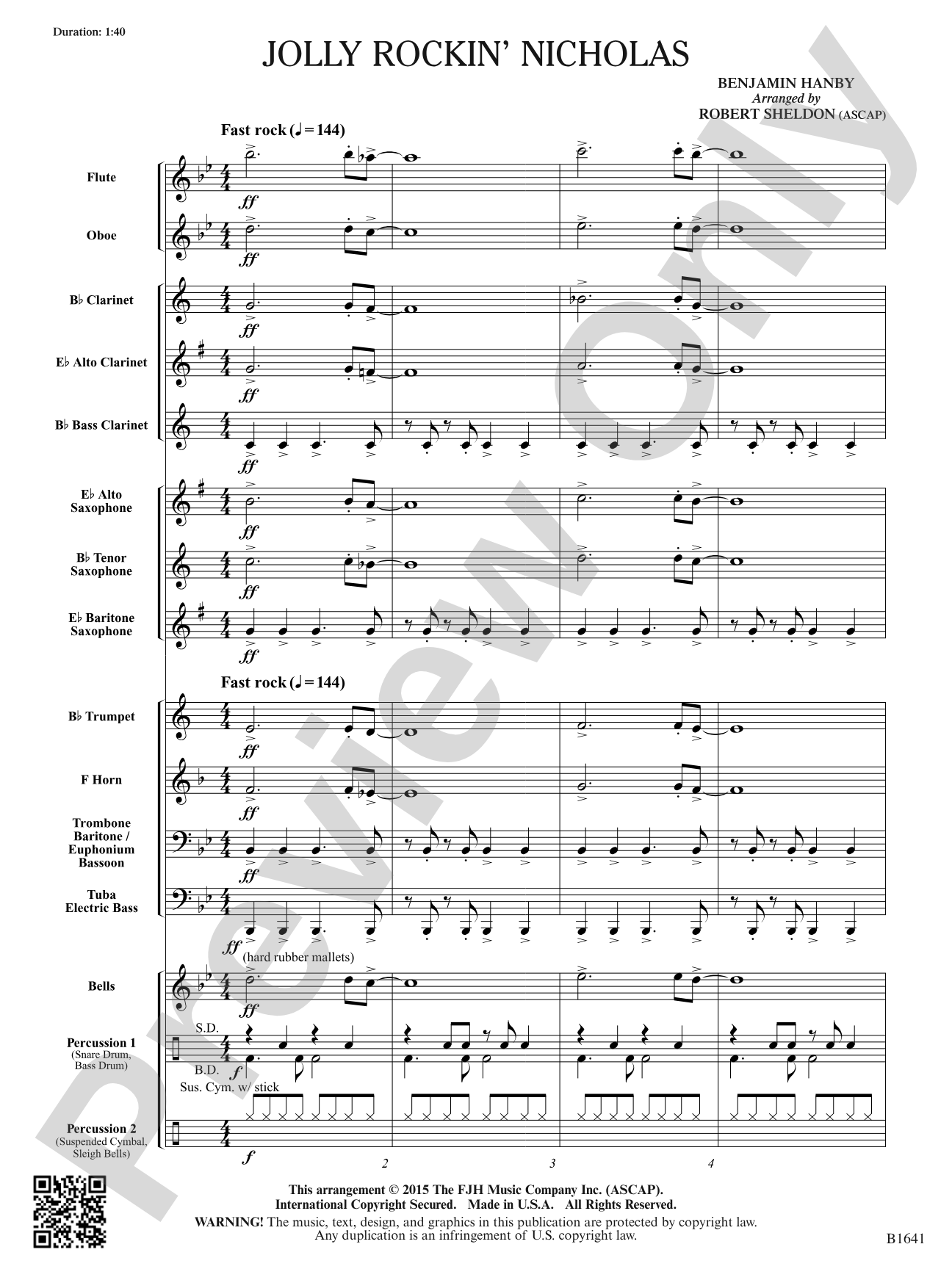Jolly Rockin' Nicholas: Concert Band Conductor Score & Parts