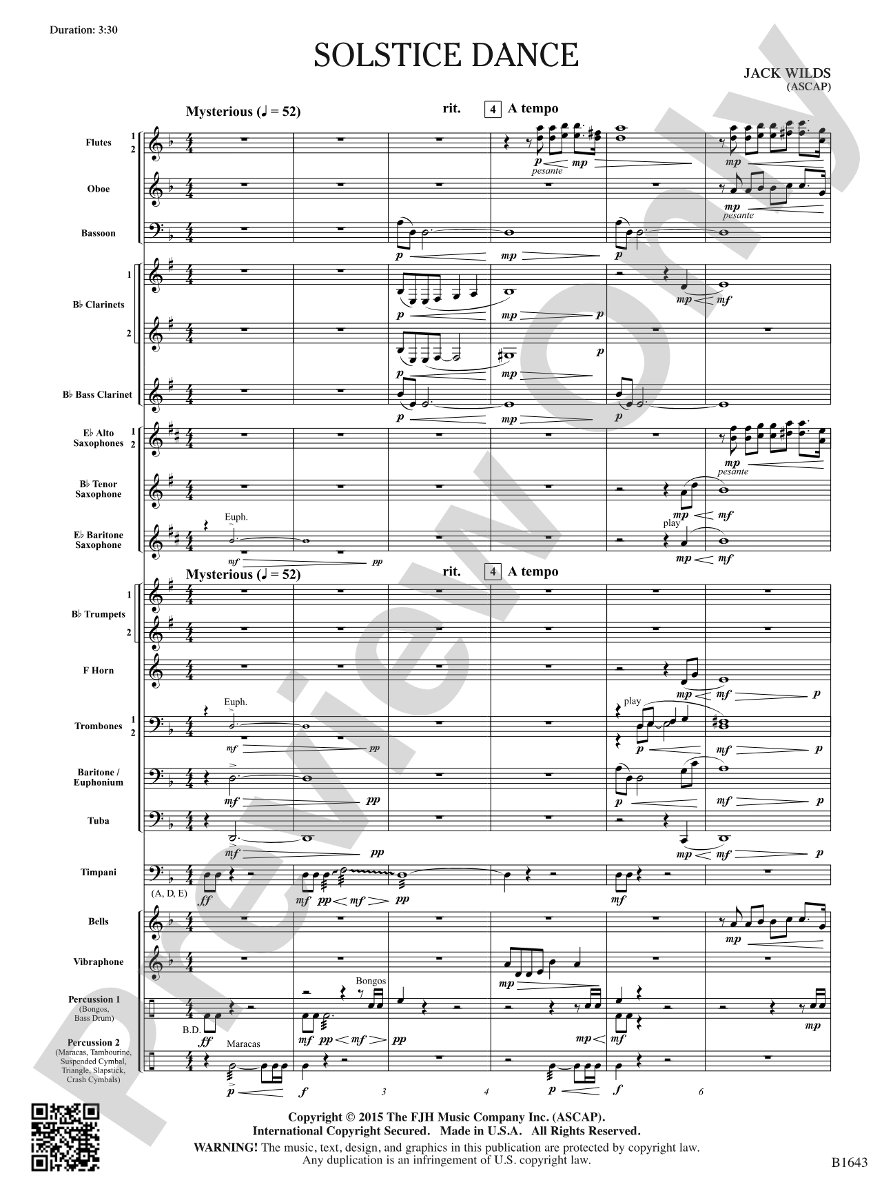 Solstice Dance: Concert Band Conductor Score & Parts