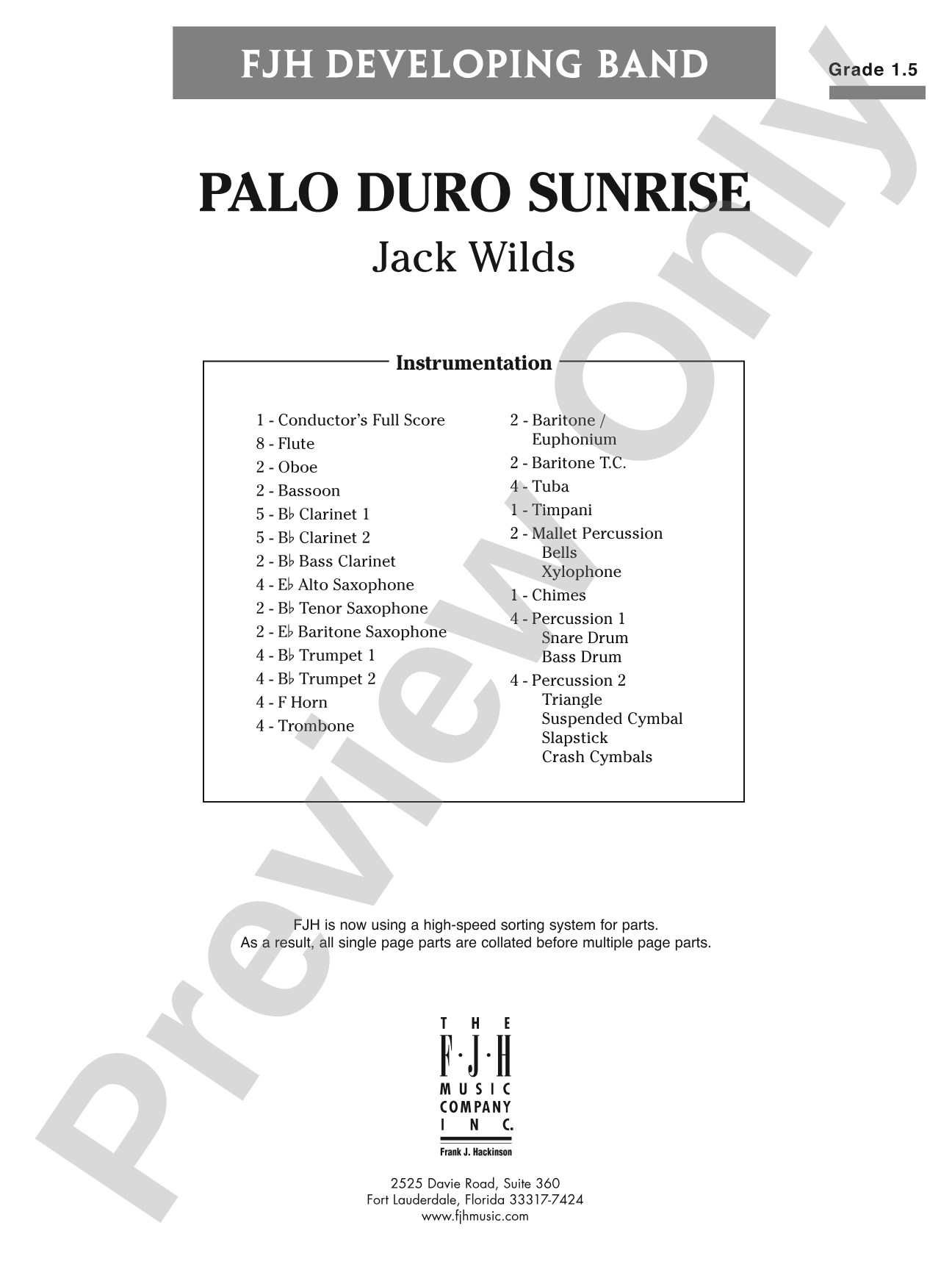 Palo Duro Sunrise: Concert Band Conductor Score & Parts