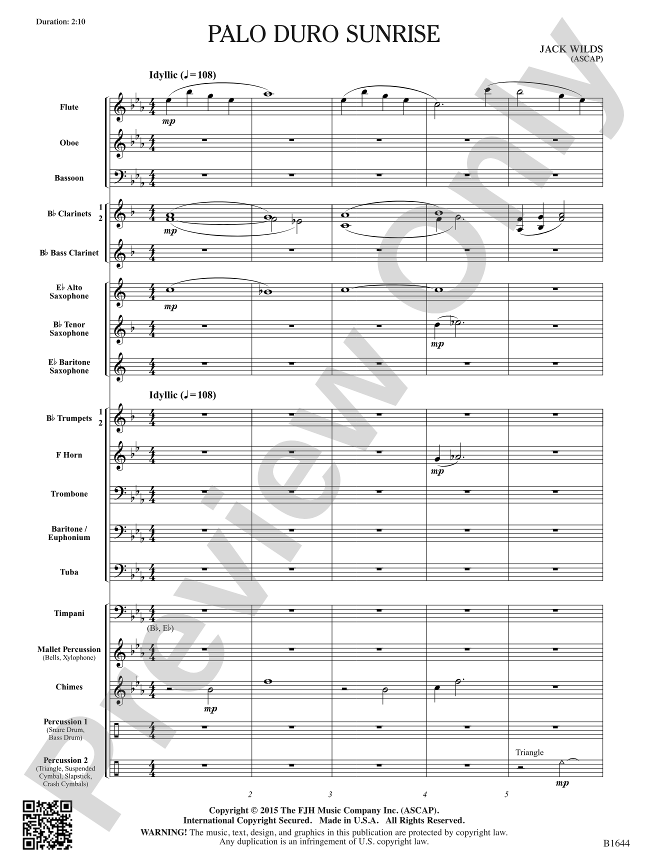 Palo Duro Sunrise: Concert Band Conductor Score & Parts