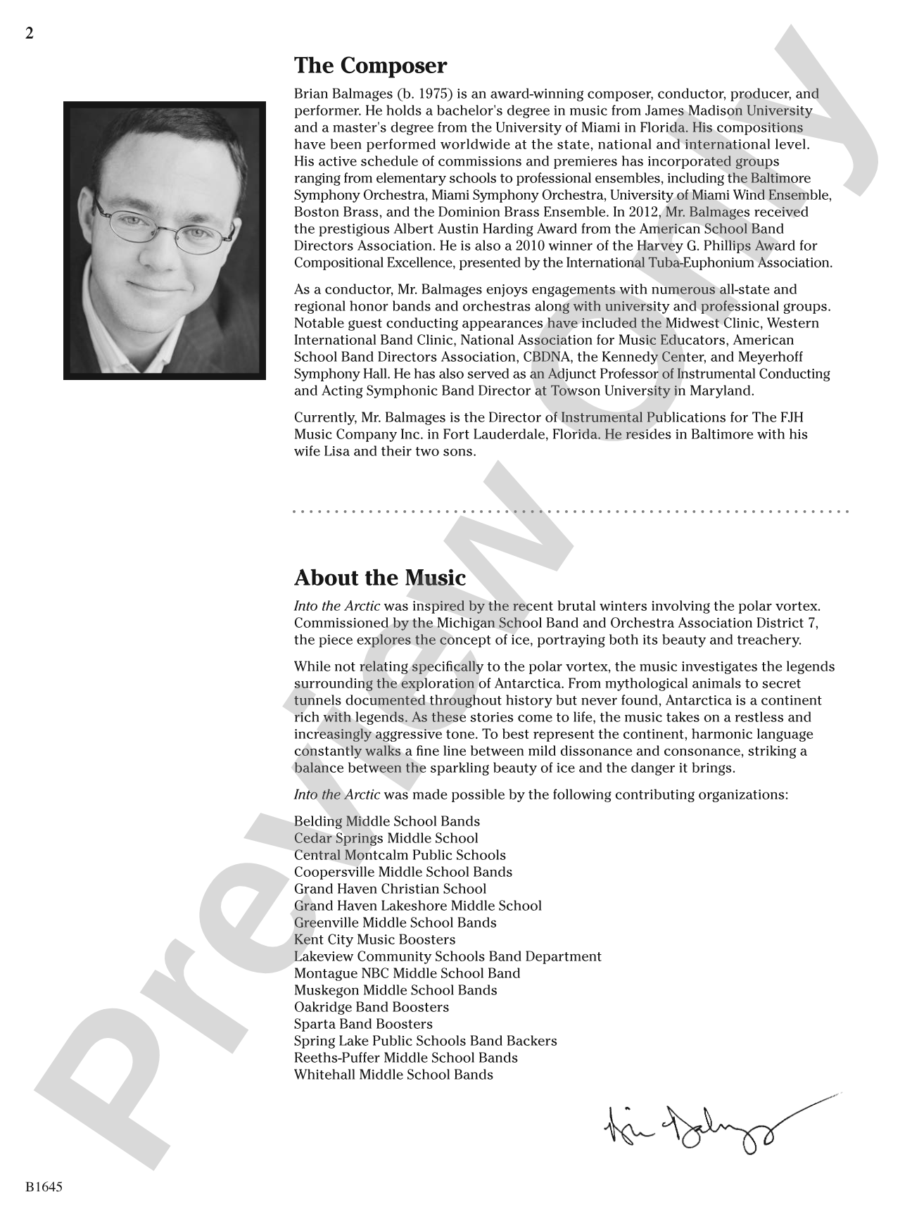 Into the Arctic: Concert Band Conductor Score & Parts