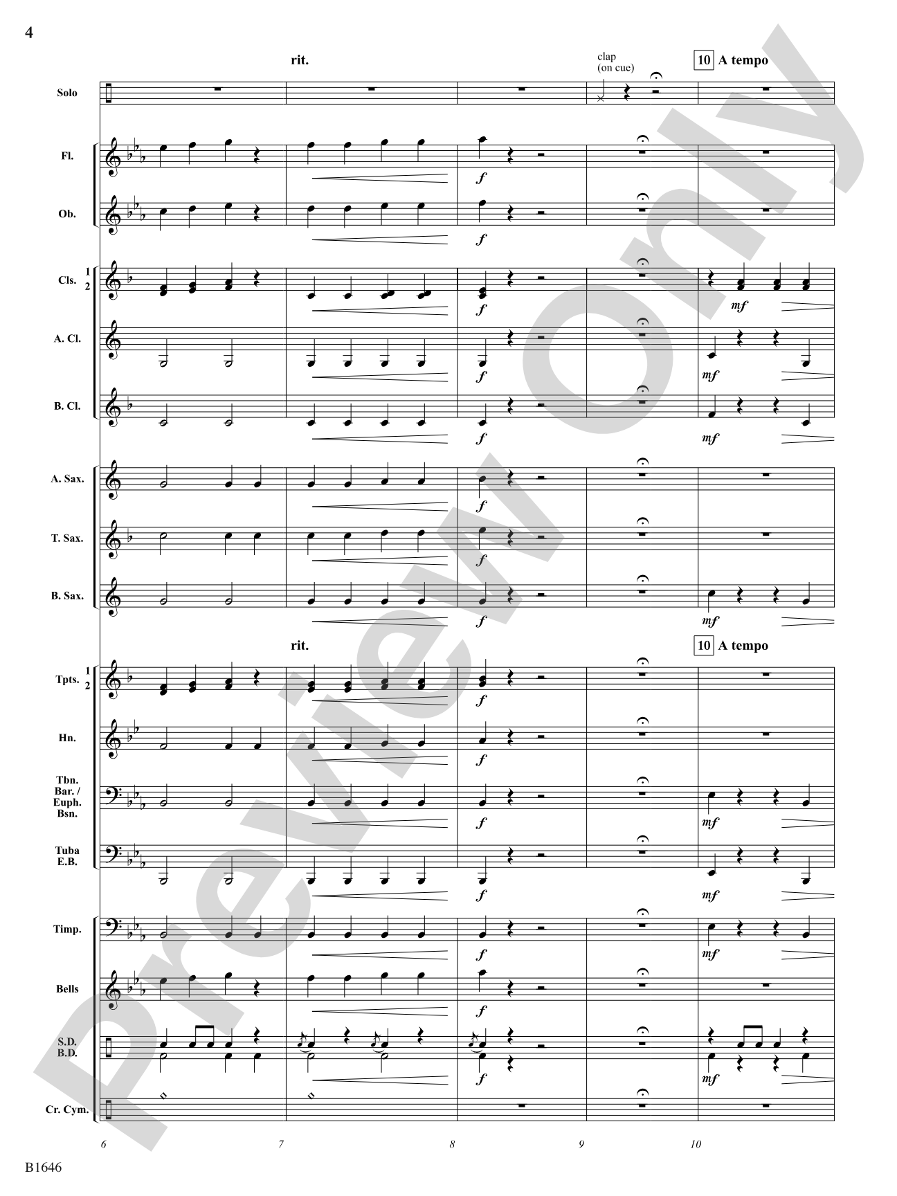 Concerto for Two Hands: Concert Band Conductor Score & Parts