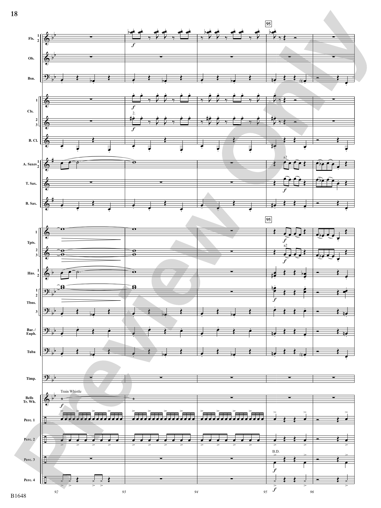 Runaway Circus Train: Concert Band Conductor Score & Parts