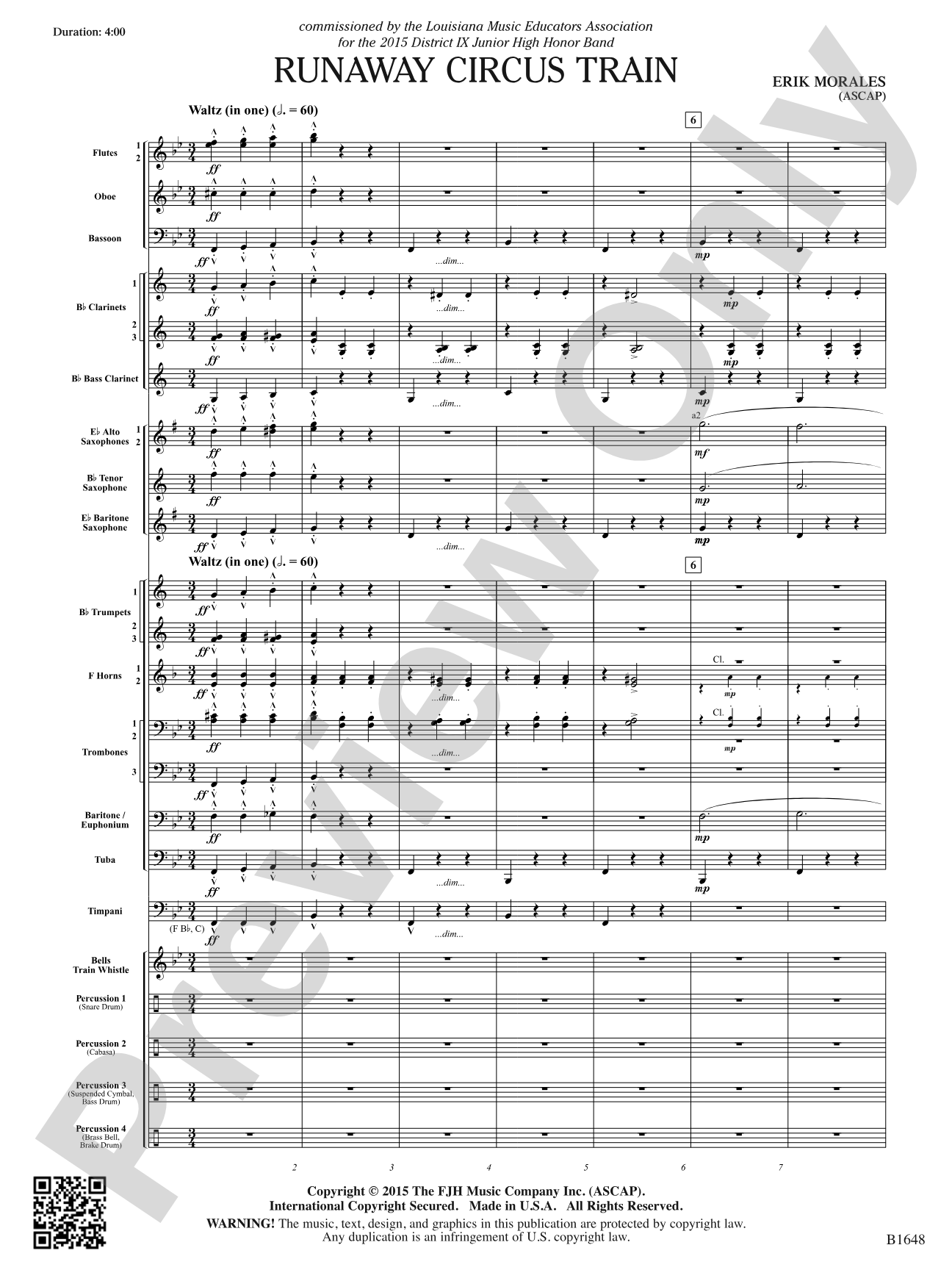 Runaway Circus Train: Concert Band Conductor Score & Parts
