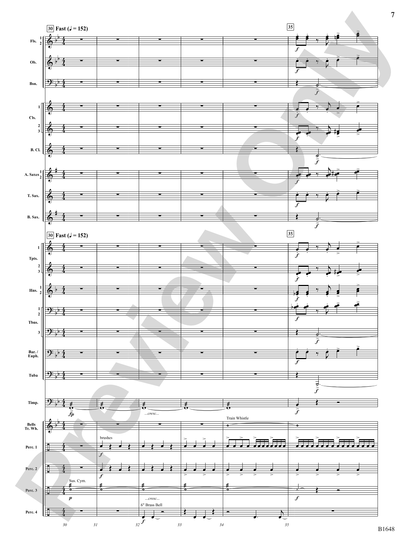 Runaway Circus Train: Concert Band Conductor Score & Parts