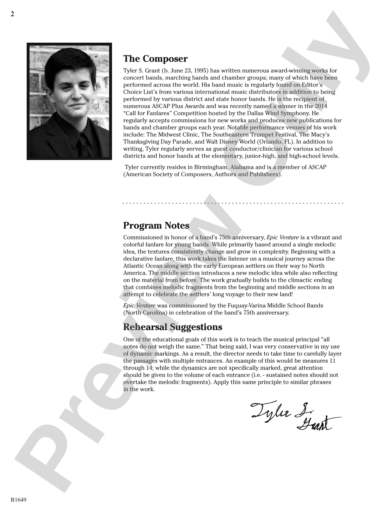 Epic Venture: Concert Band Conductor Score & Parts