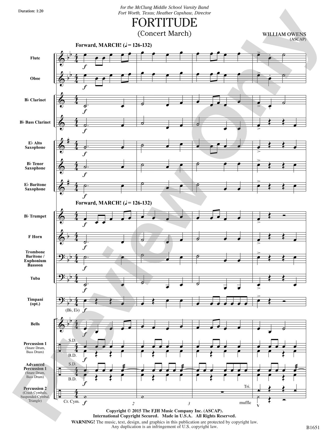 Fortitude: Concert Band Conductor Score & Parts