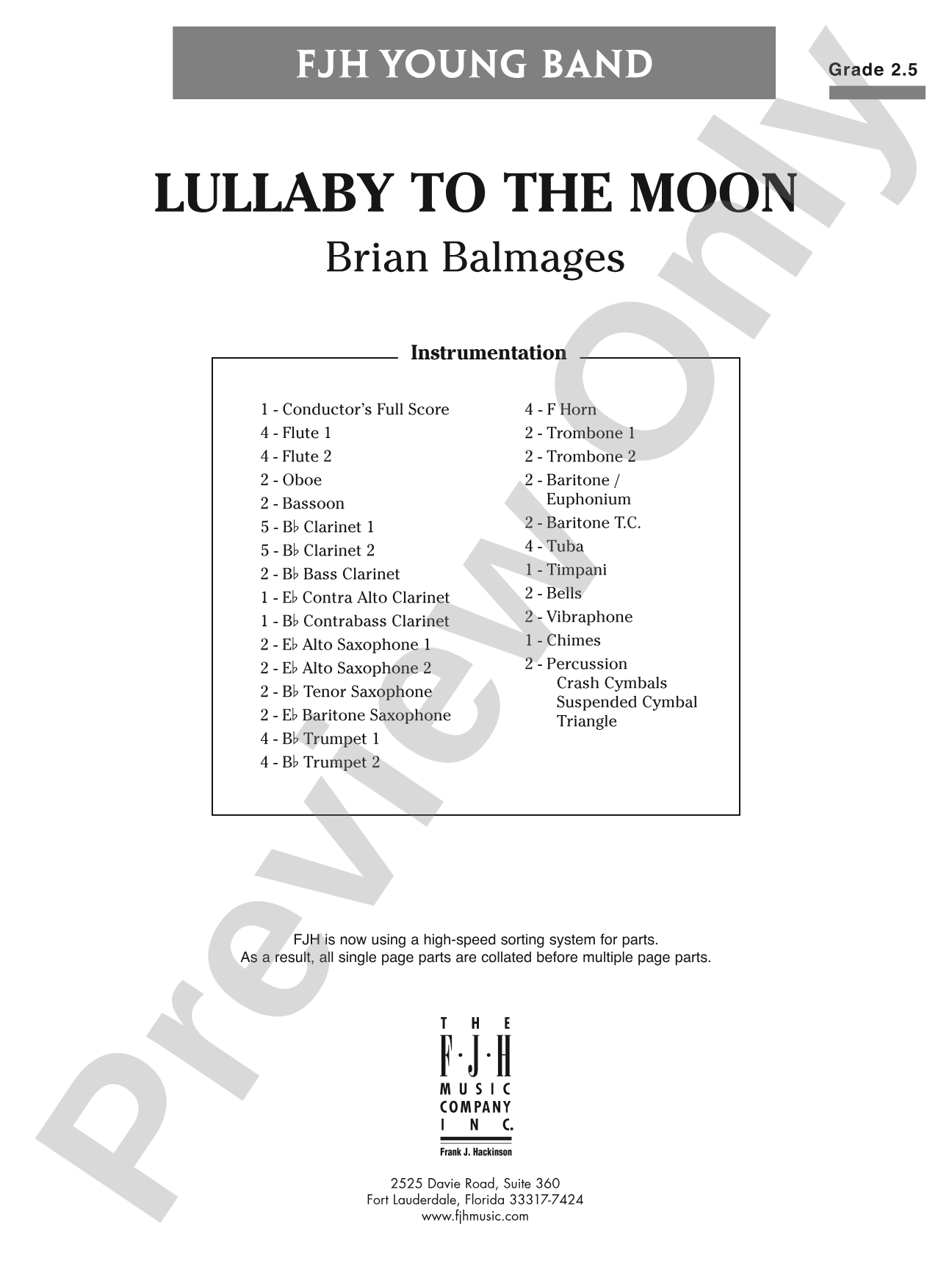 Lullaby to the Moon: Score