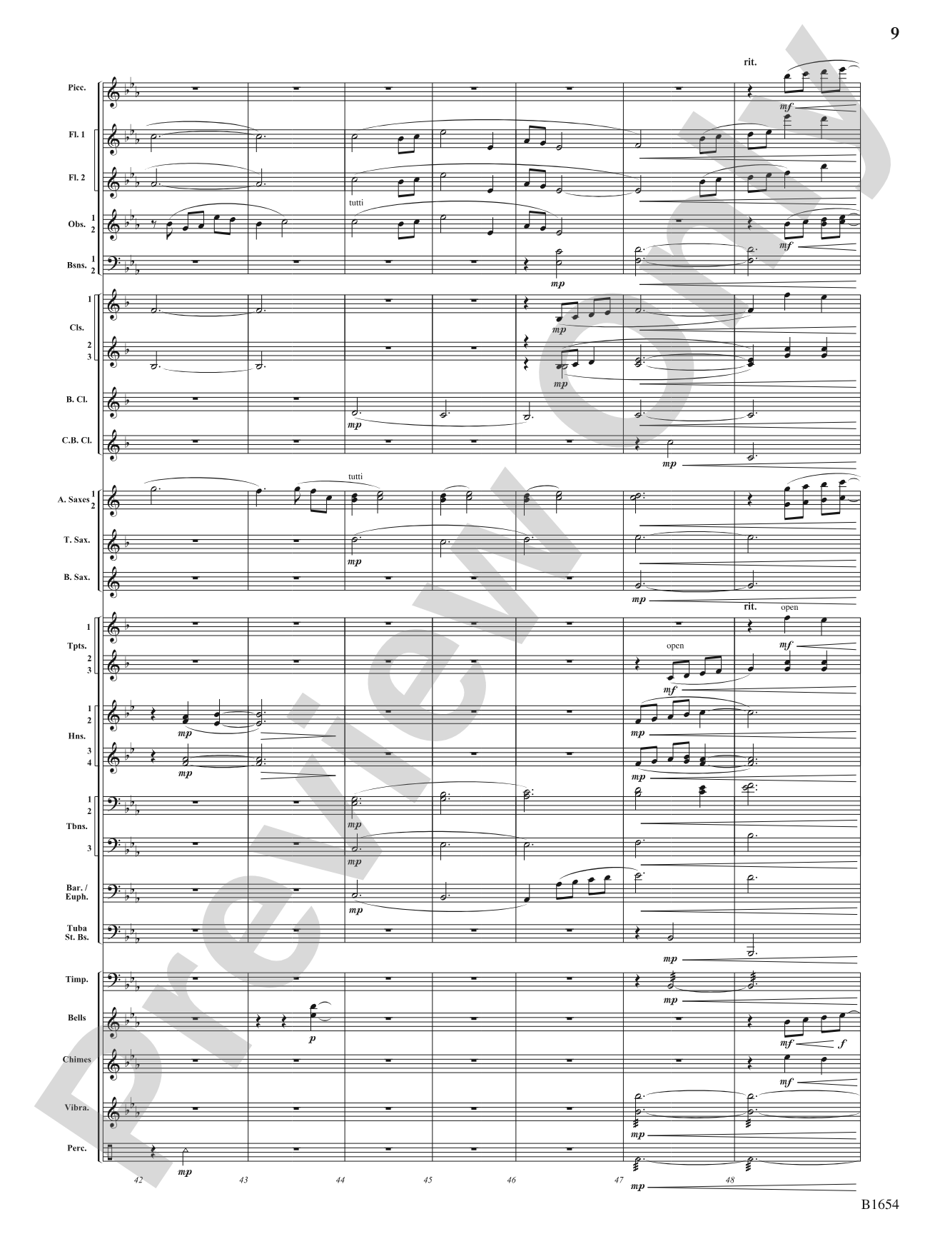 Grace: Concert Band Conductor Score & Parts